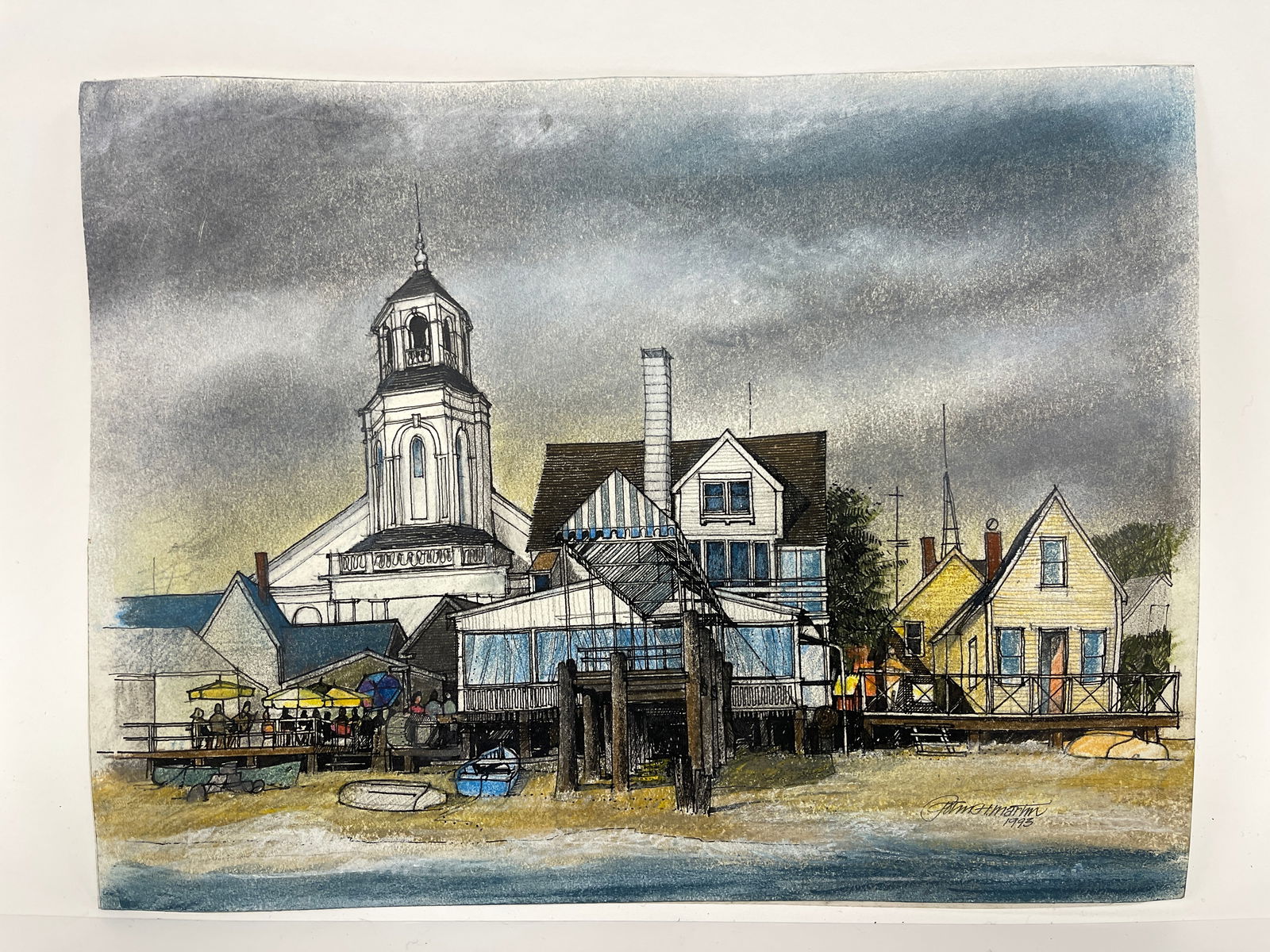 WATERCOLOR NORTH SHORE, MA.: WATERCOLOR SIGNED JOHN MARTIN, 8 X 11