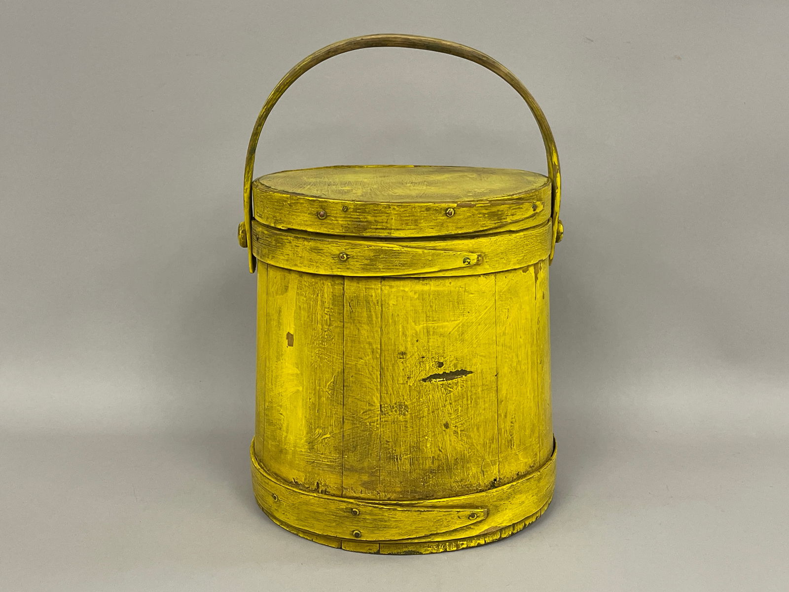 EARLY YELLOW PAINTED FIRKIN: EARLY YELLOW PAINTED FIRKIN
