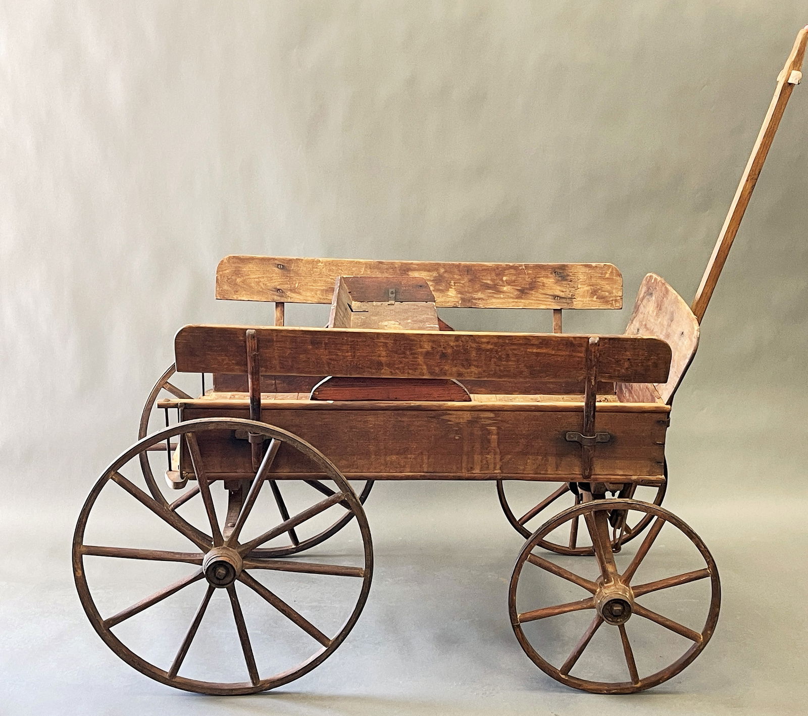 wooden wagon w/detachable side bars and riding seat (1 of 2)