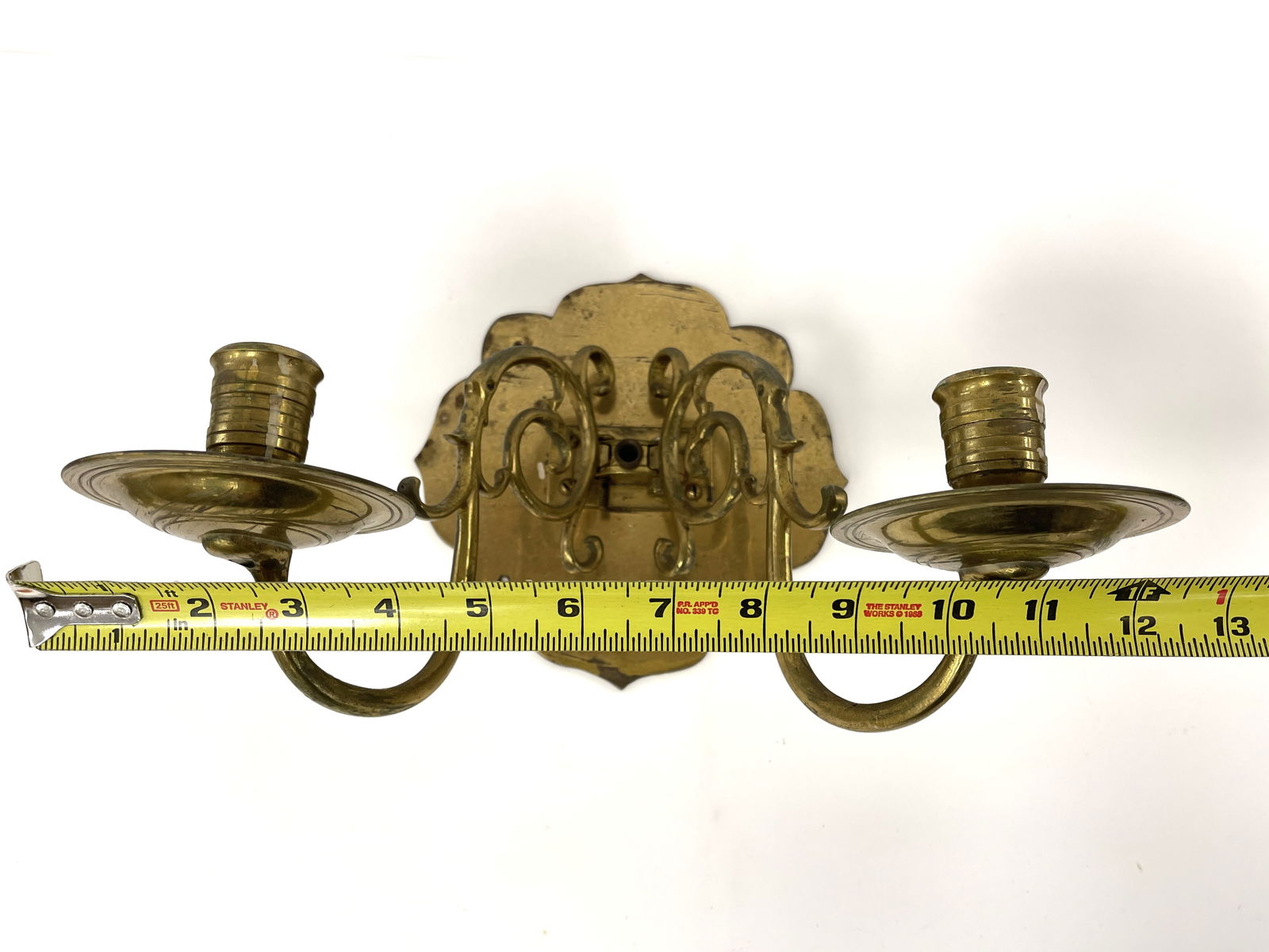 cast brass double arm sconce - 3