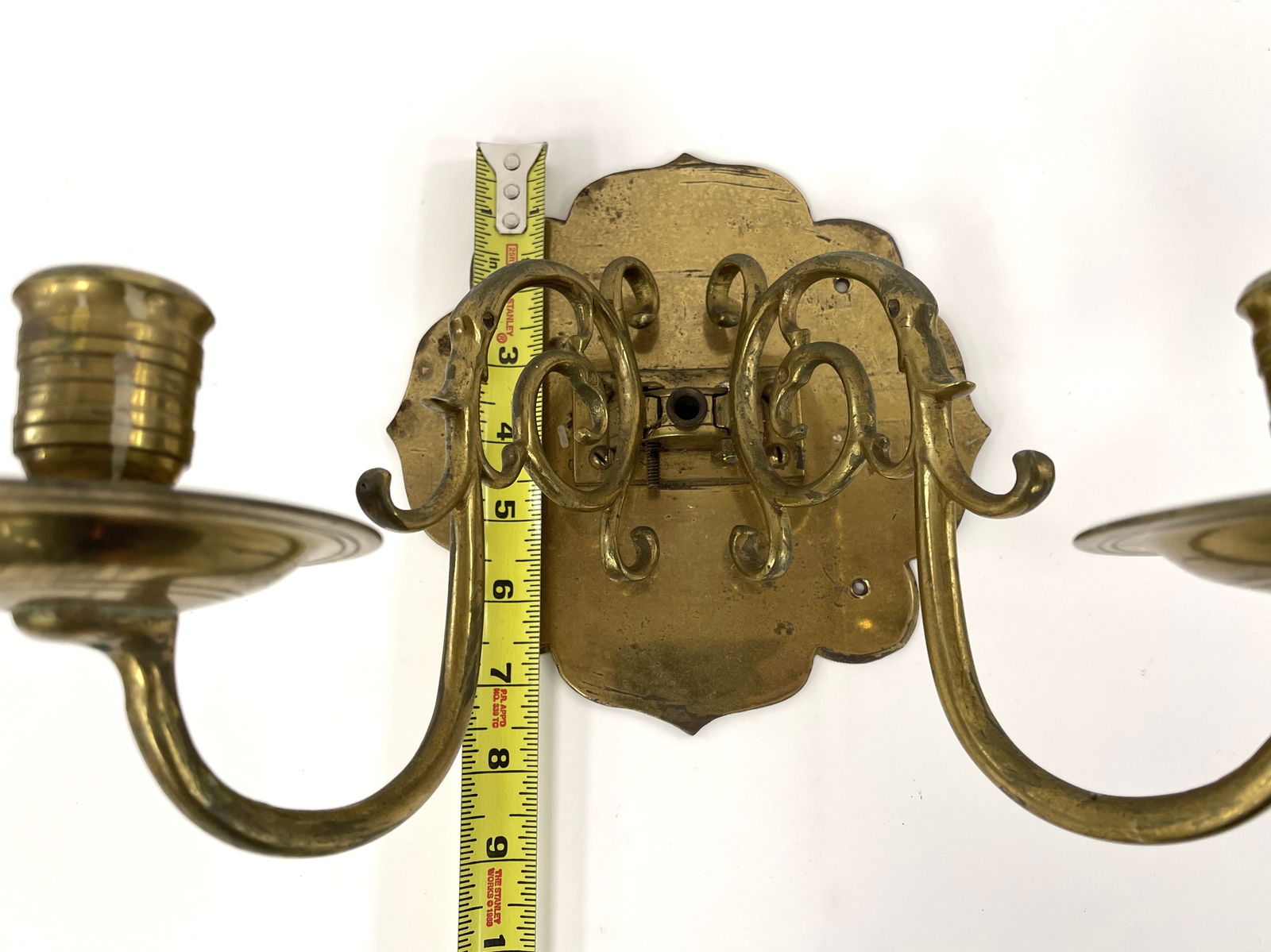 cast brass double arm sconce - 4