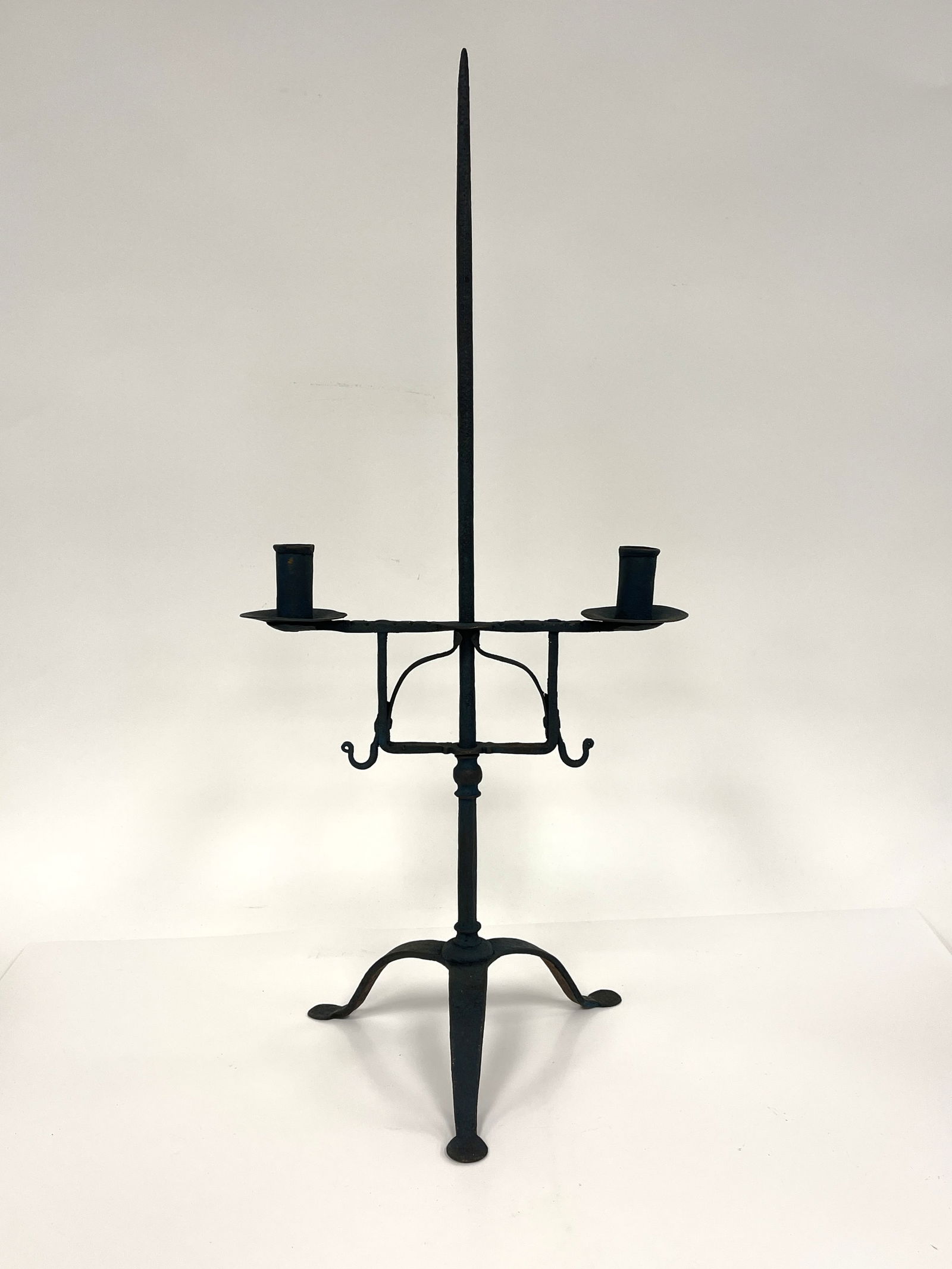 blue color queen anne table lamp w/a 2 socket adjustable height drip pan (1 of 6)