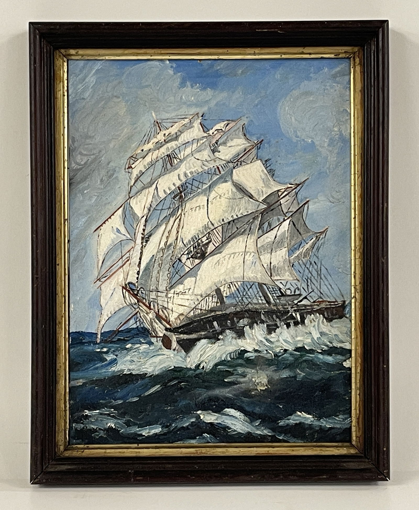 O/C PAINTING OF A CLIPPER SHIP AT SEA (1 of 3)