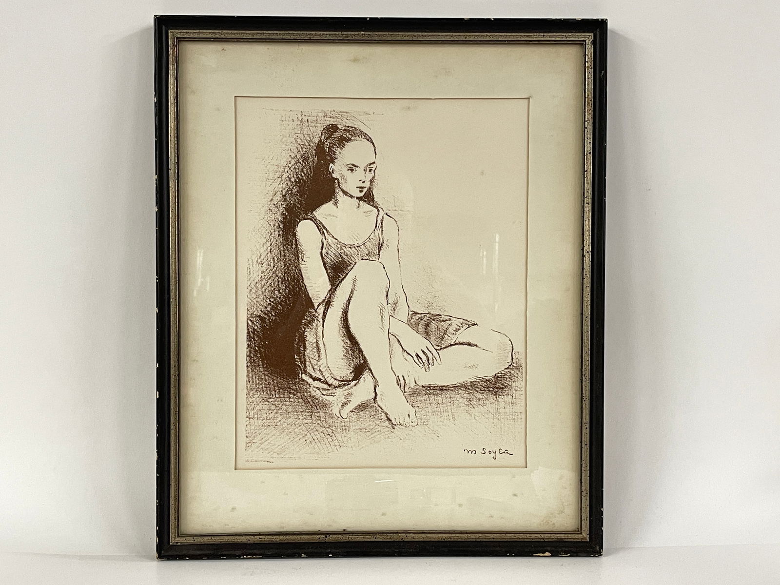 ORIGINAL LITHOGRAPH BALLET DANCER BY MOSES SOYER: ORIGINAL LITHOGRAPH BALLET DANCER BY MOSES SOYER