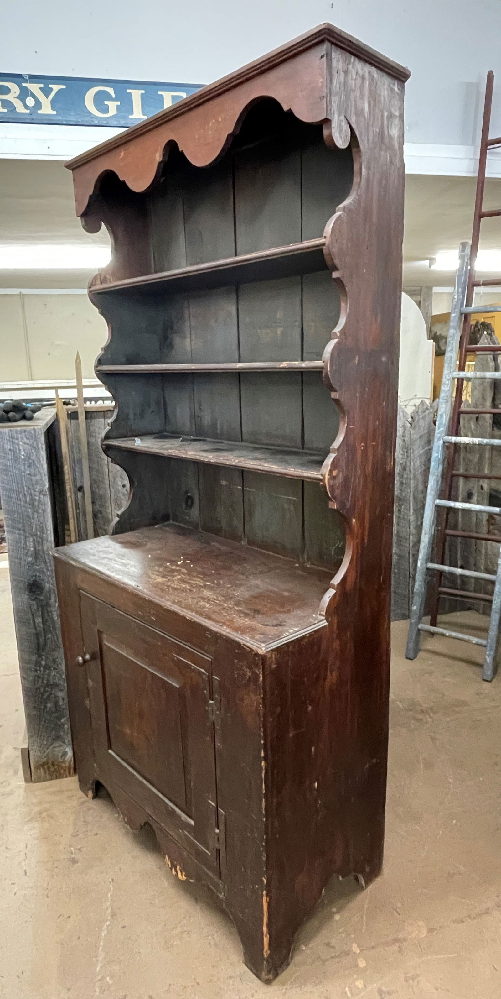 EARLY OPEN TOP STEPBACK CUPBOARD - 4