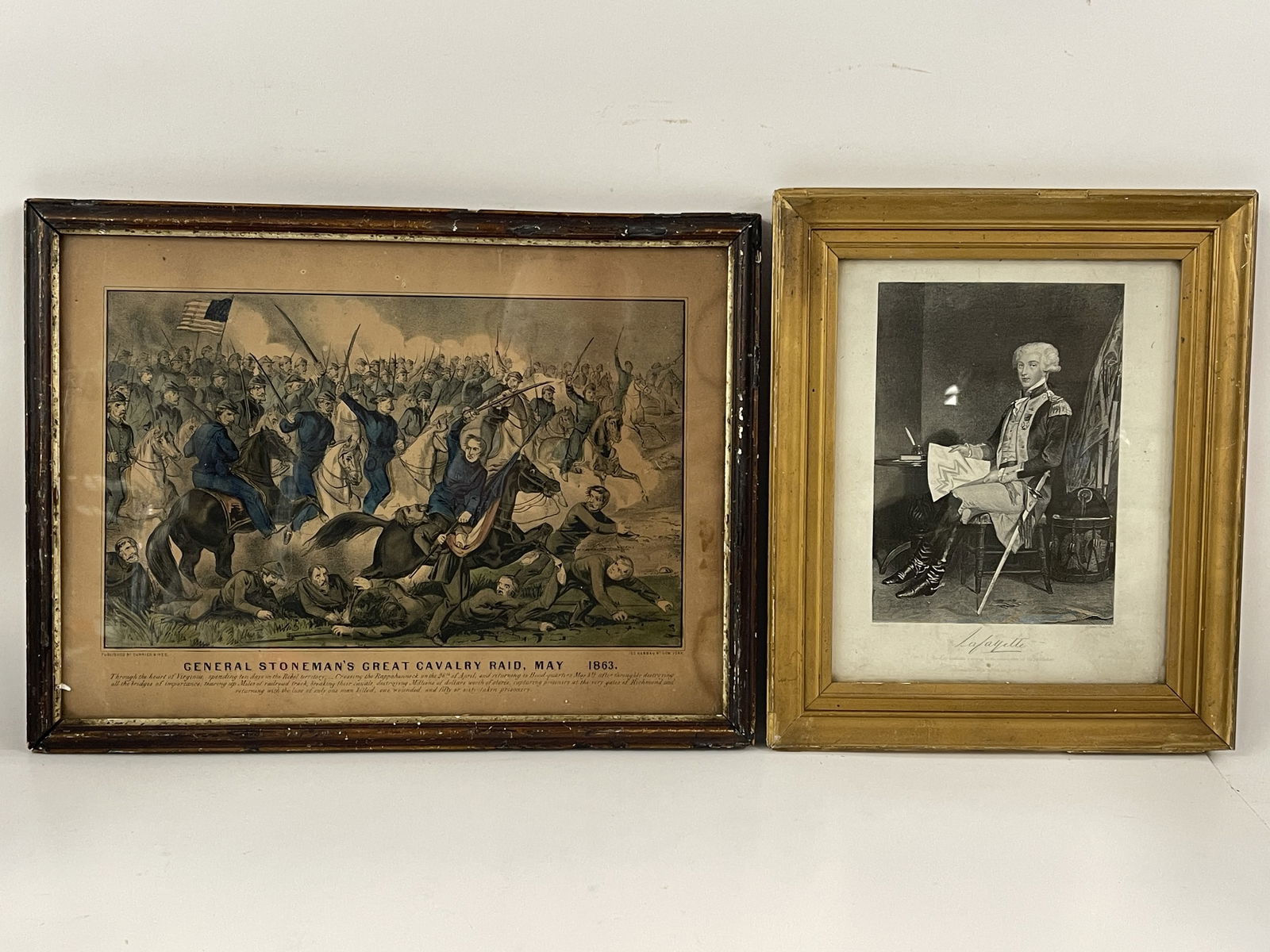 TWO PRINTS STONEMAN RAID LAFAYETTE: TWO PRINTS STONEMAN RAID LAFAYETTE