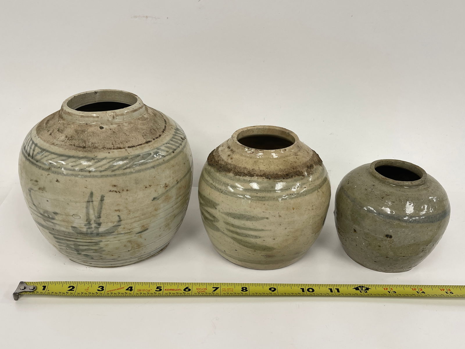 THREE OPEN TOP GINGER JARS - 3