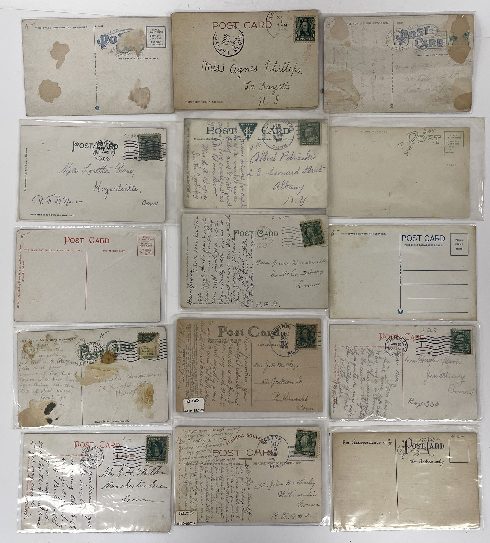 MISC POST CARDS MOSTLY WILLIMANTIC CT - 2