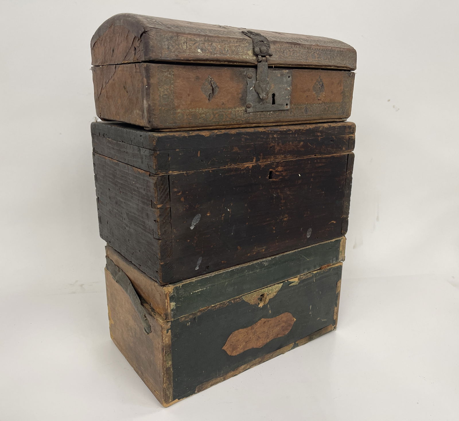 THREE MISC BOXES,ONE W/O HINGES - 4