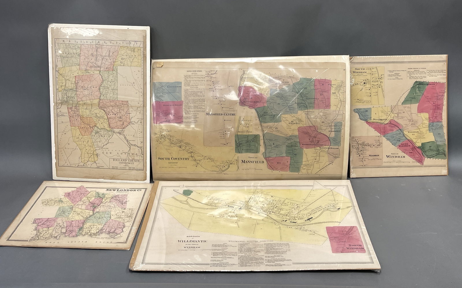 FIVE CONNECTICUT MAPS (1 of 6)