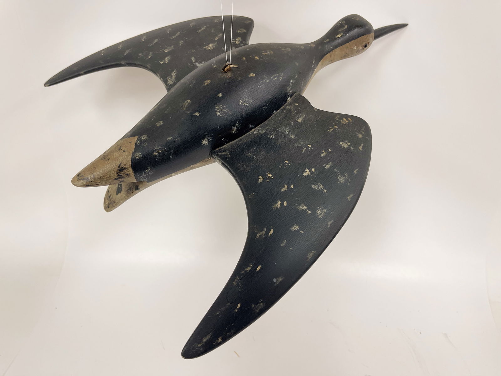 PAINTED CARVED BIRD IN FLIGHT: PAINTED CARVED BIRD IN FLIGHT 13 X 14