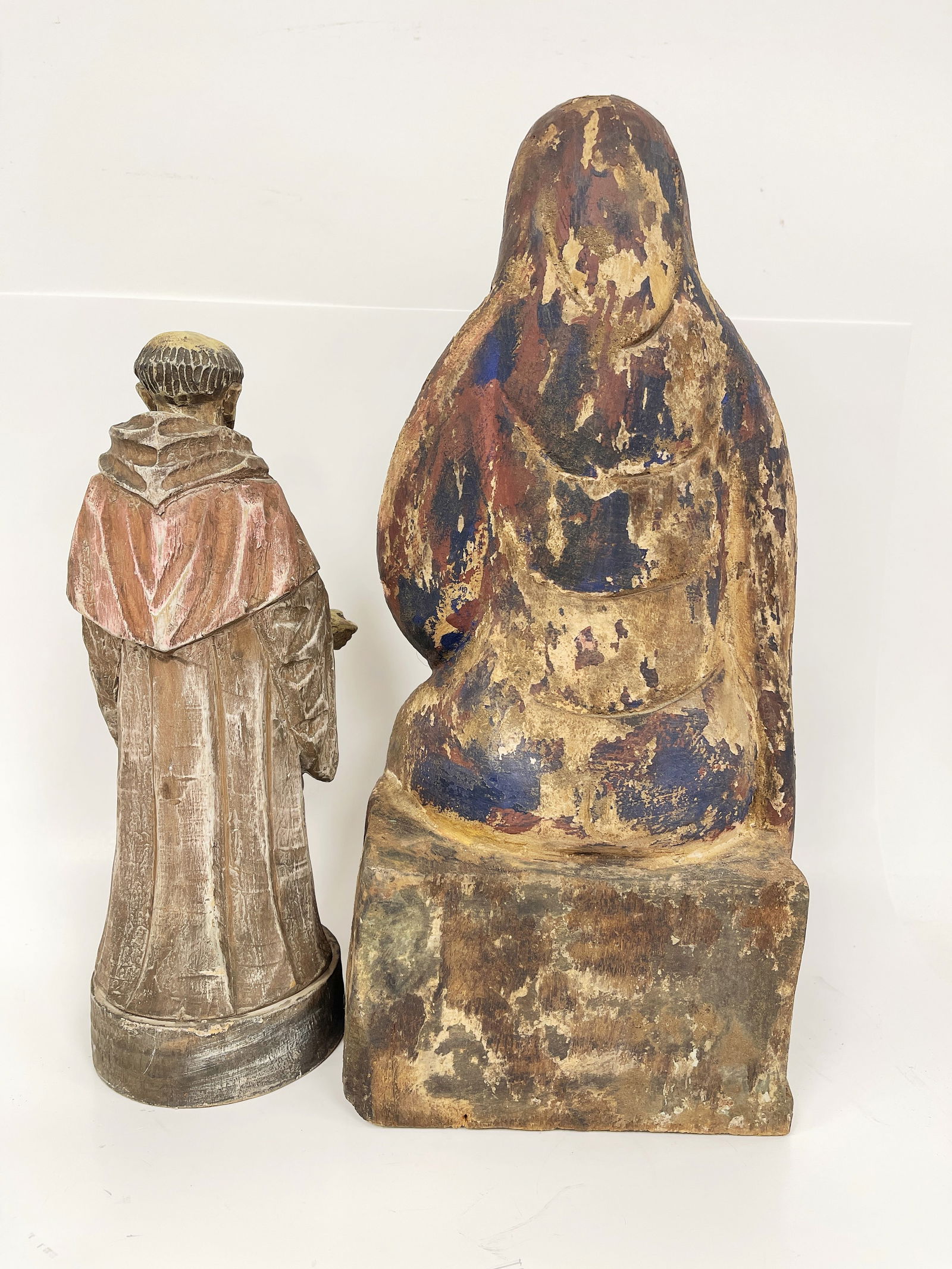 TWO CARVED SANTOS FIGURES - 2