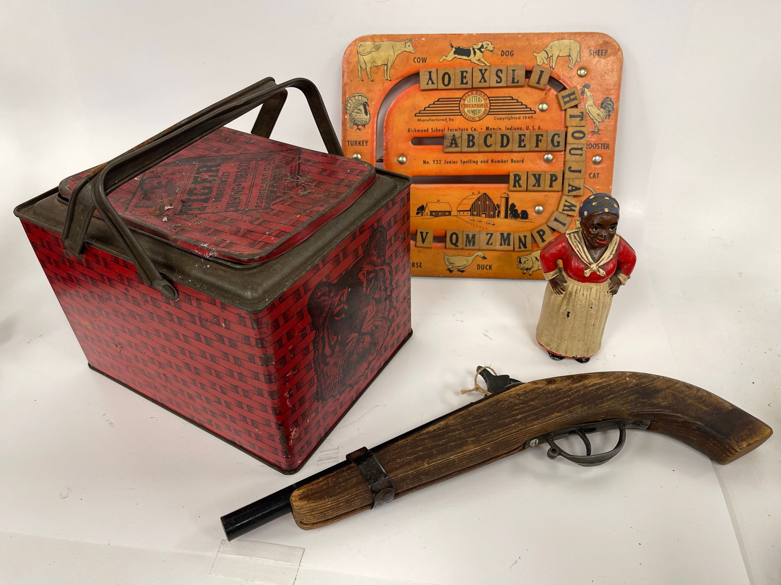 MISC ITEMS, LADY BANK, TIN, ETC,: MISC ITEMS, LADY BANK, TIN, ETC,