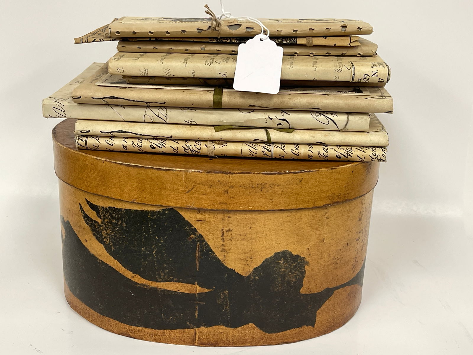 REPRO OVAL BOX WITH COVERED NOTEBOOKS: REPRO OVAL BOX WITH COVERED NOTEBOOKS