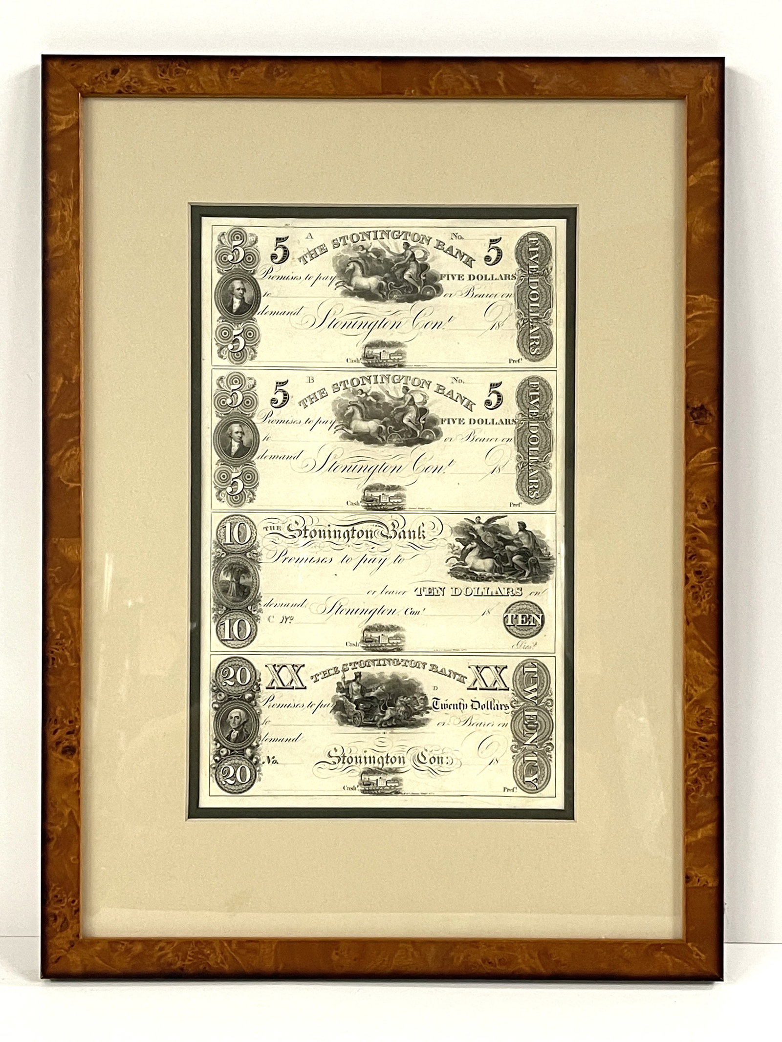BANK NOTES FROM STONINGTON BANK , CT: BANK NOTES FROM STONINGTON BANK , CT
