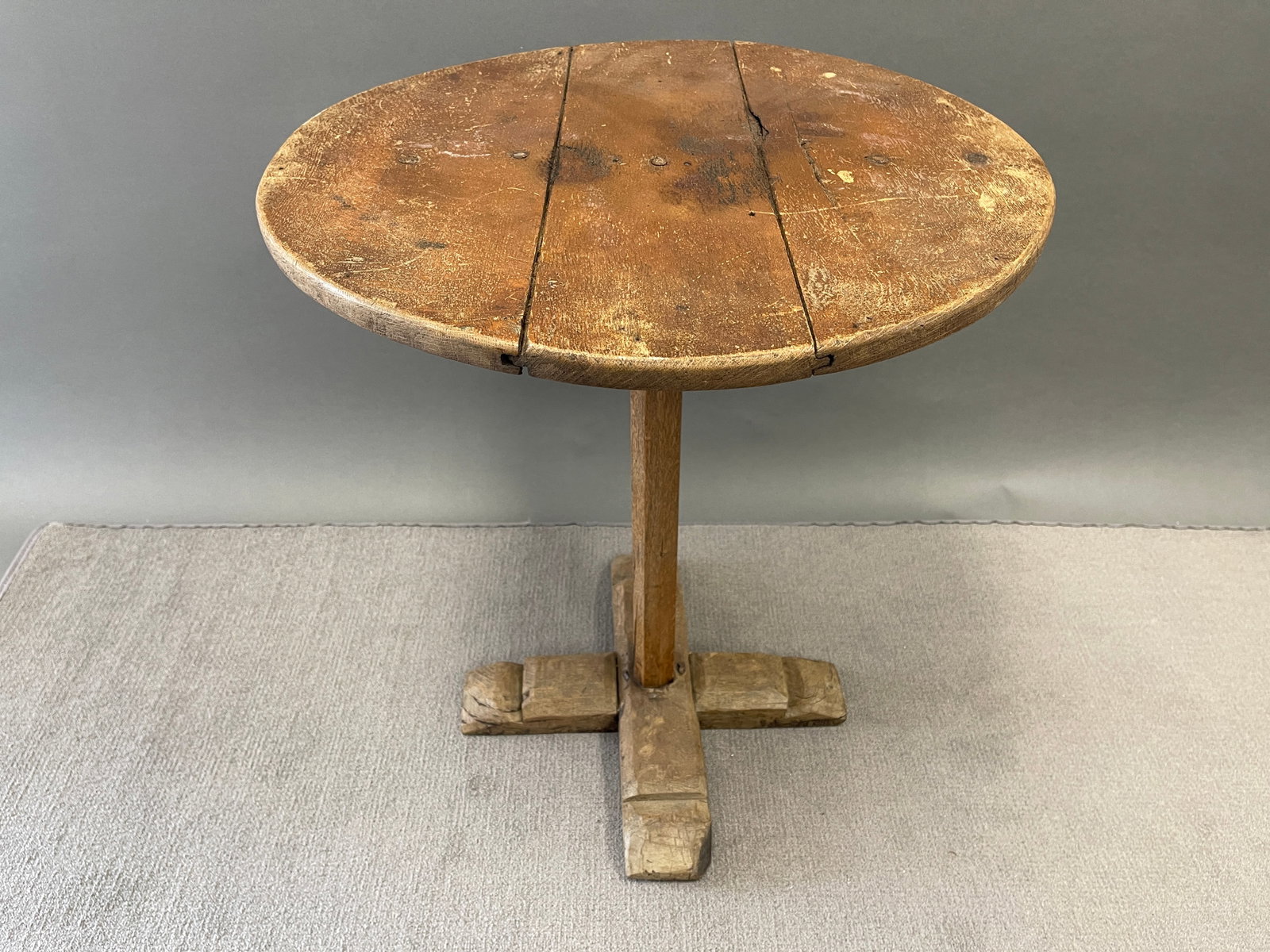 GOOD 17THC ORIGINAL X BASE SIDE TABLE - 2
