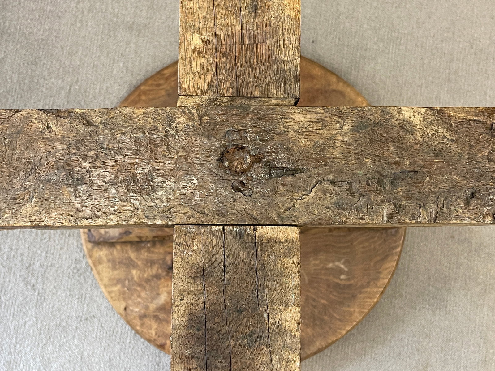 GOOD 17THC ORIGINAL X BASE SIDE TABLE - 4