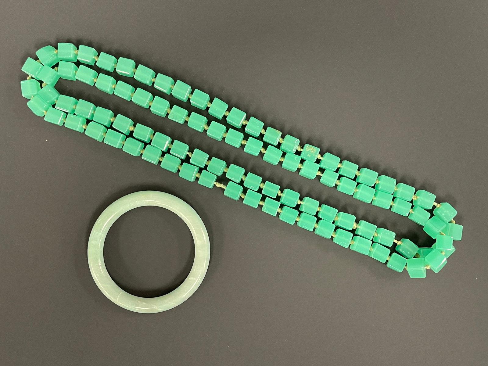 JADE TYPE BRACELET , NECKLACE (1 of 2)