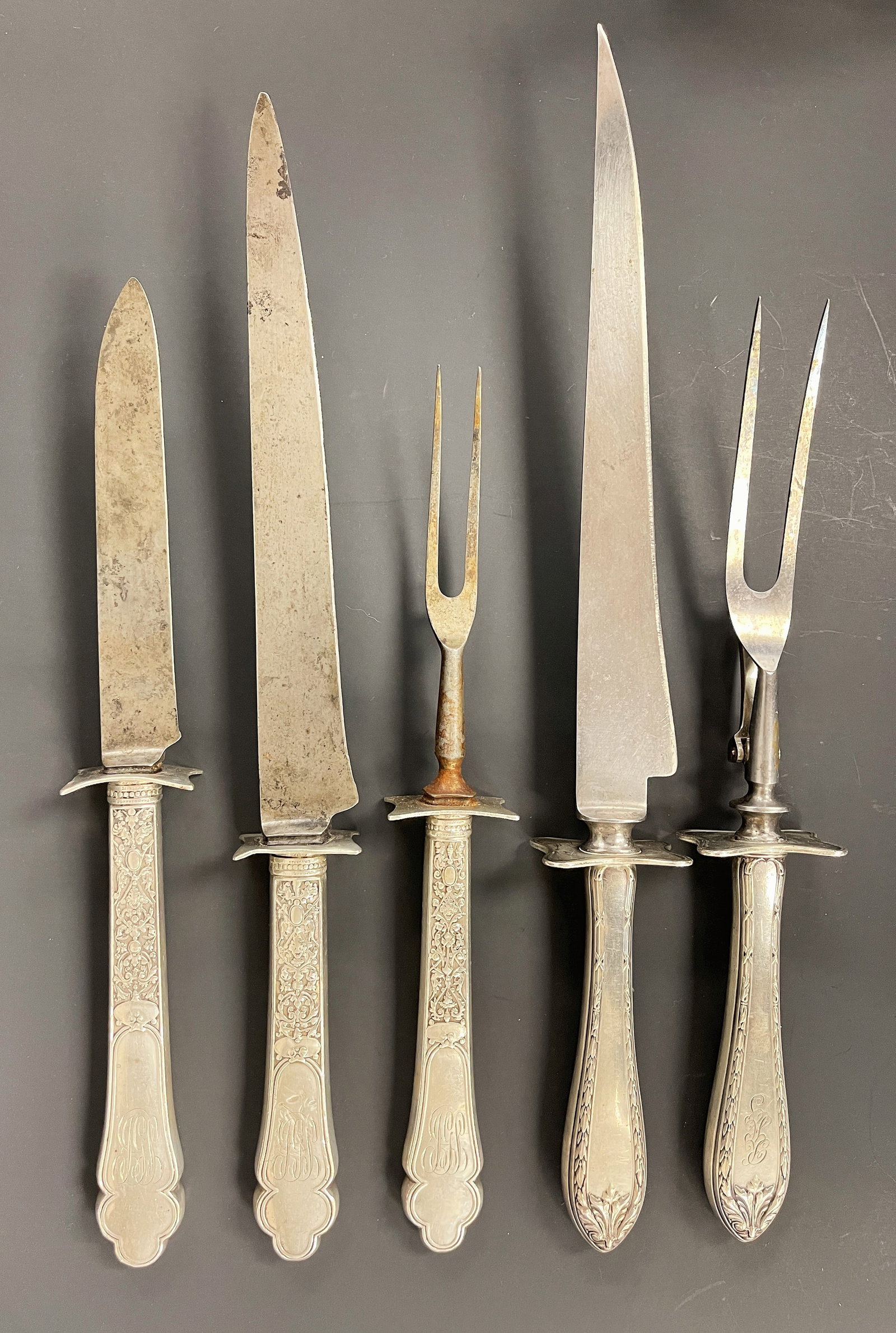 TWO STERLING CARVING SETS (1 of 1)