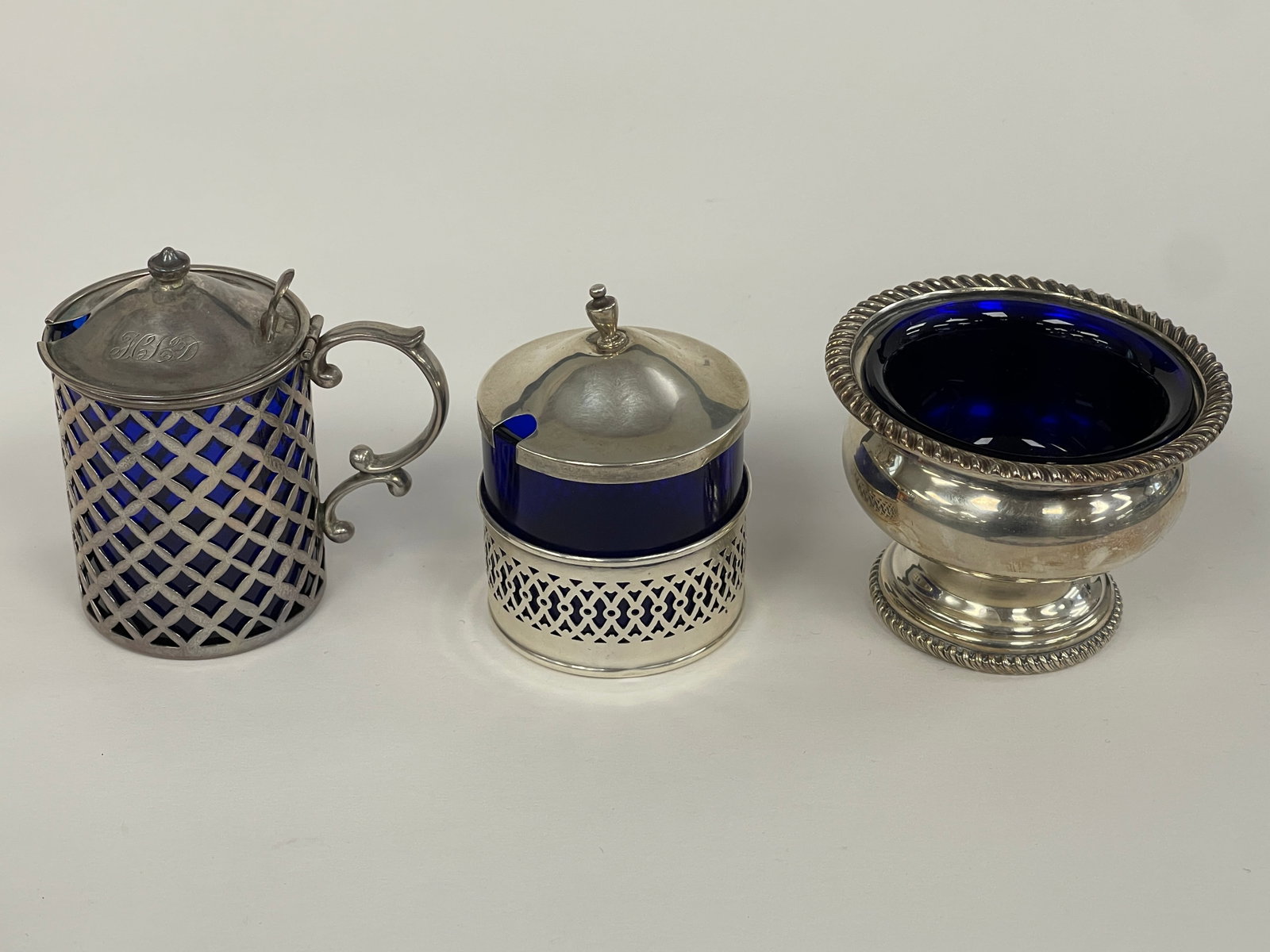 THREE SMALL MUSTARD AND CONDIMENT POTS - 2