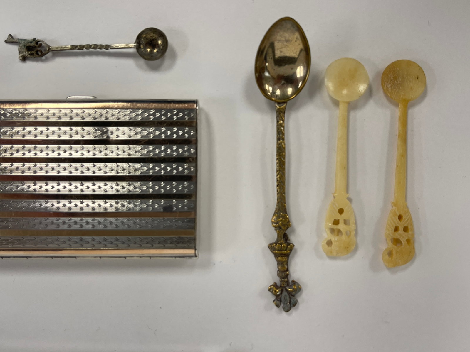 MISC SPOONS , THIMBLE , CASE - 3