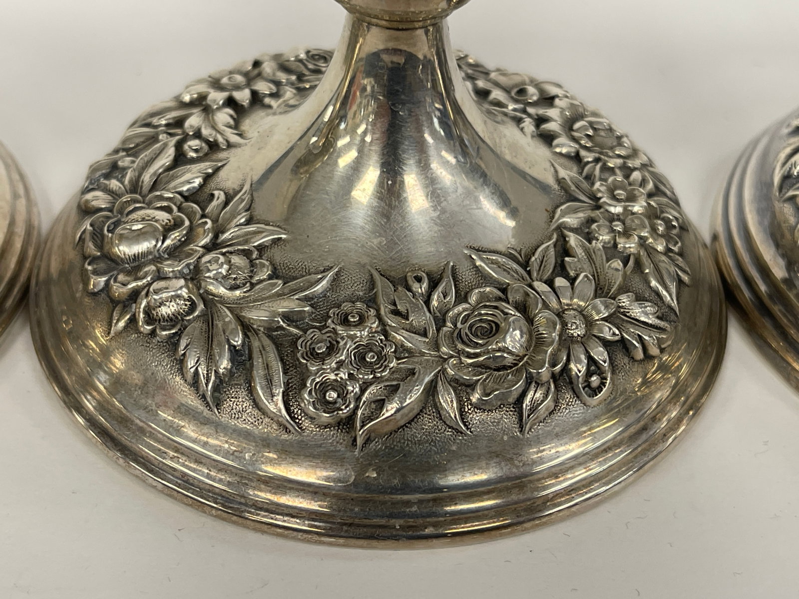 FOUR STERLING SILVER CANDLESTICKS - 2
