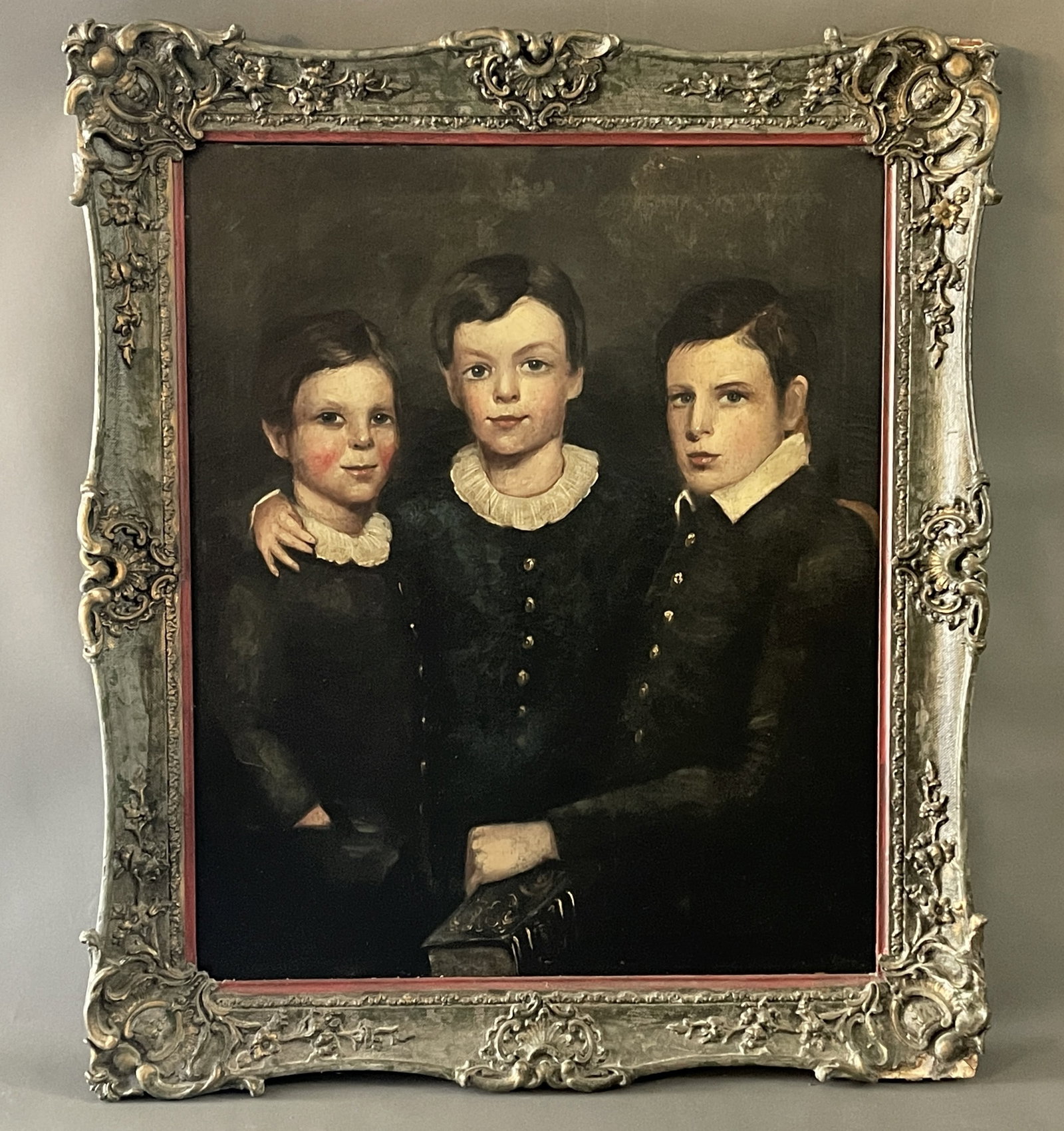 OIL ON CANVAS PORTRAIT COMPANION OF THE 3 TALBOT CHILDREN , C.1840 (1 of 3)