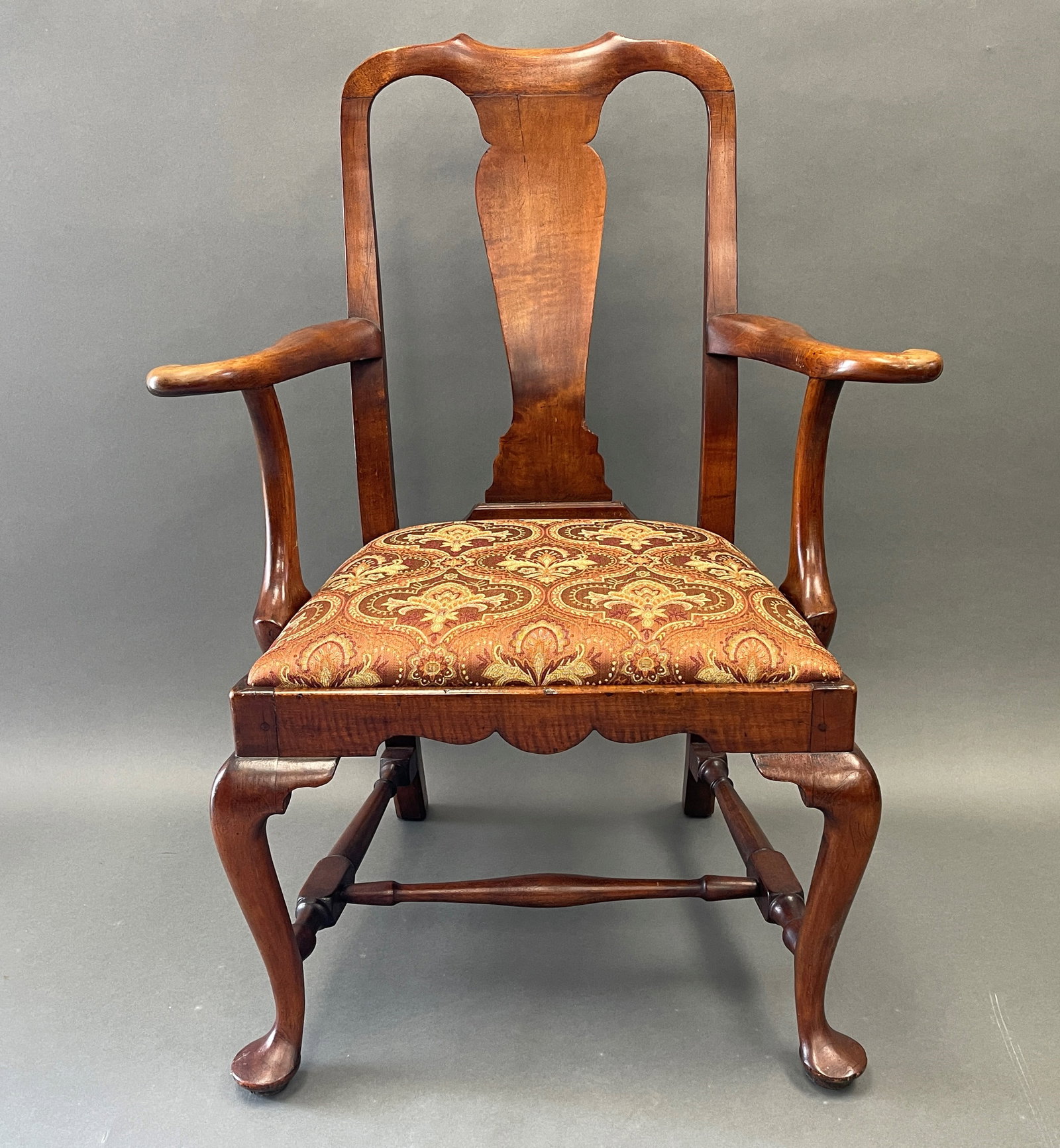 18TH C BOSTON MA QA CABRIOLE ARMCHAIR (1 of 9)