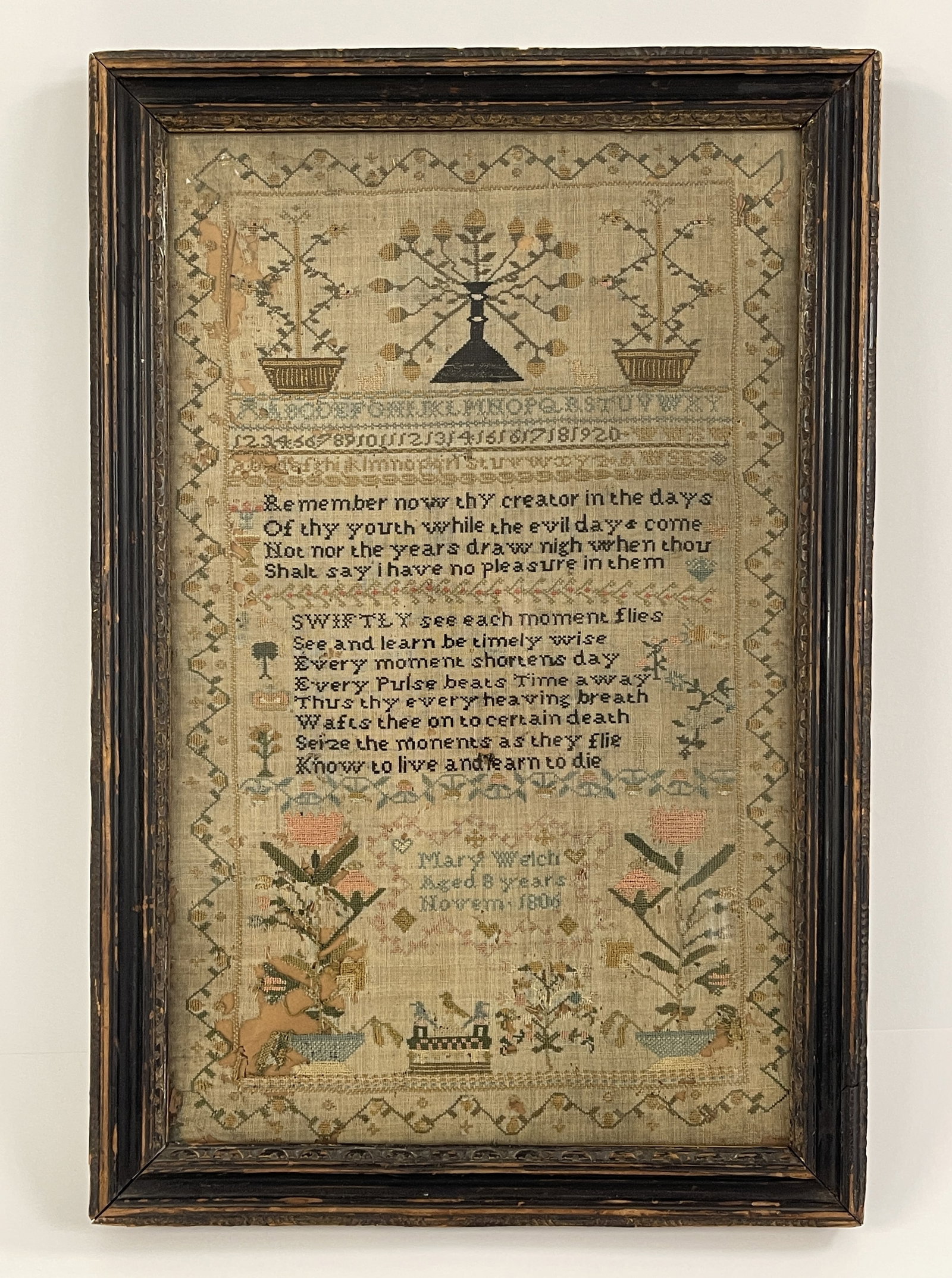 FINE DATED 1806 SAMPLER BY MARY WELCH (1 of 5)