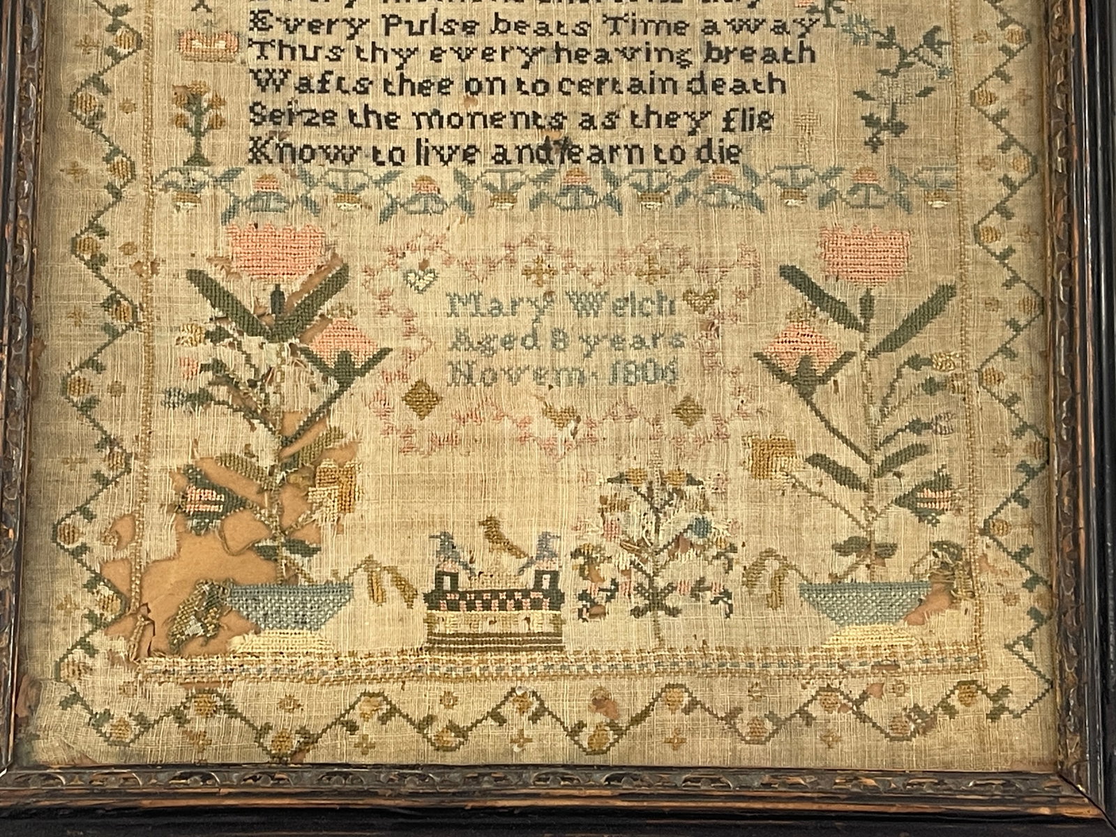 FINE DATED 1806 SAMPLER BY MARY WELCH - 4