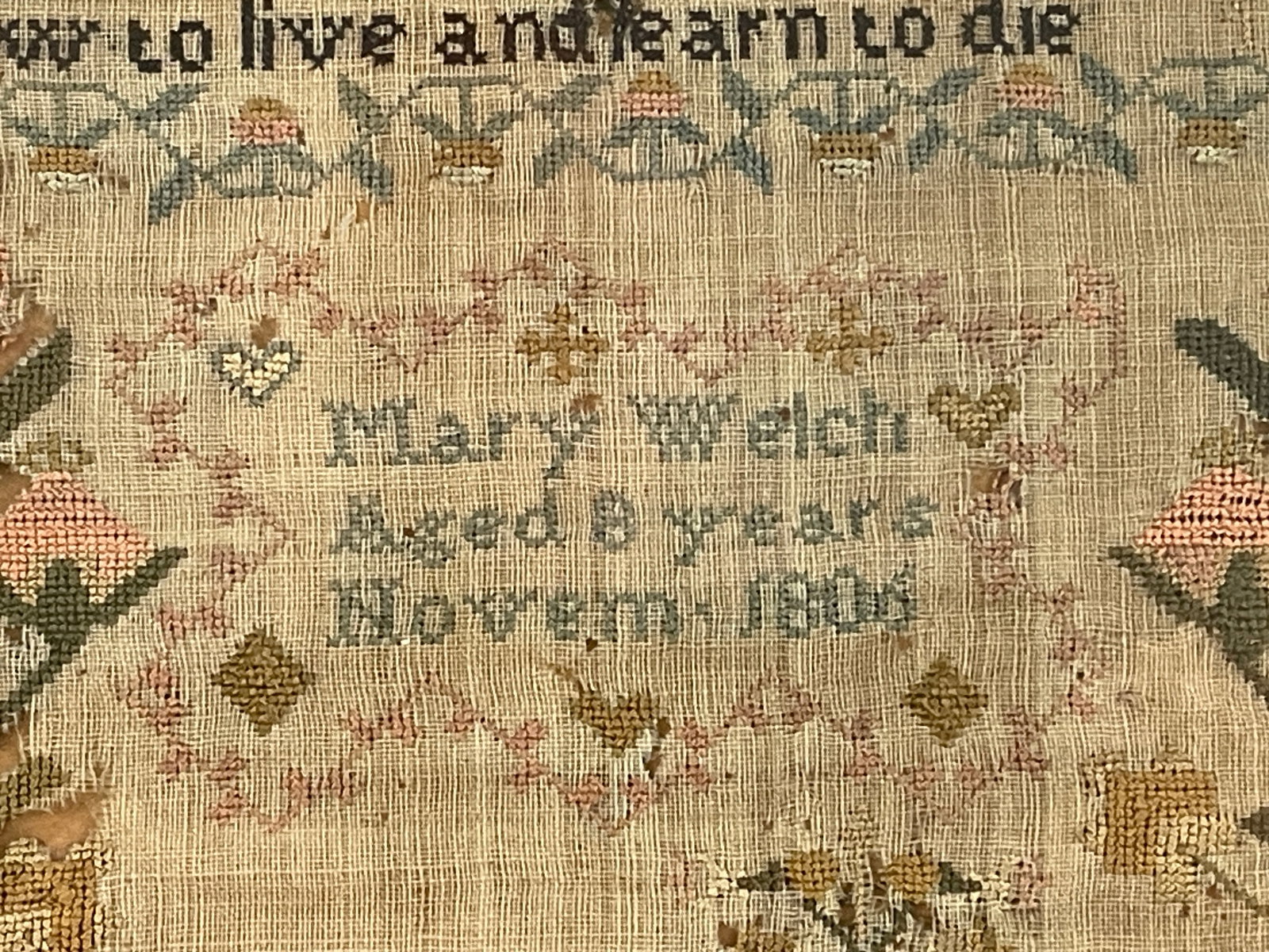 FINE DATED 1806 SAMPLER BY MARY WELCH - 5