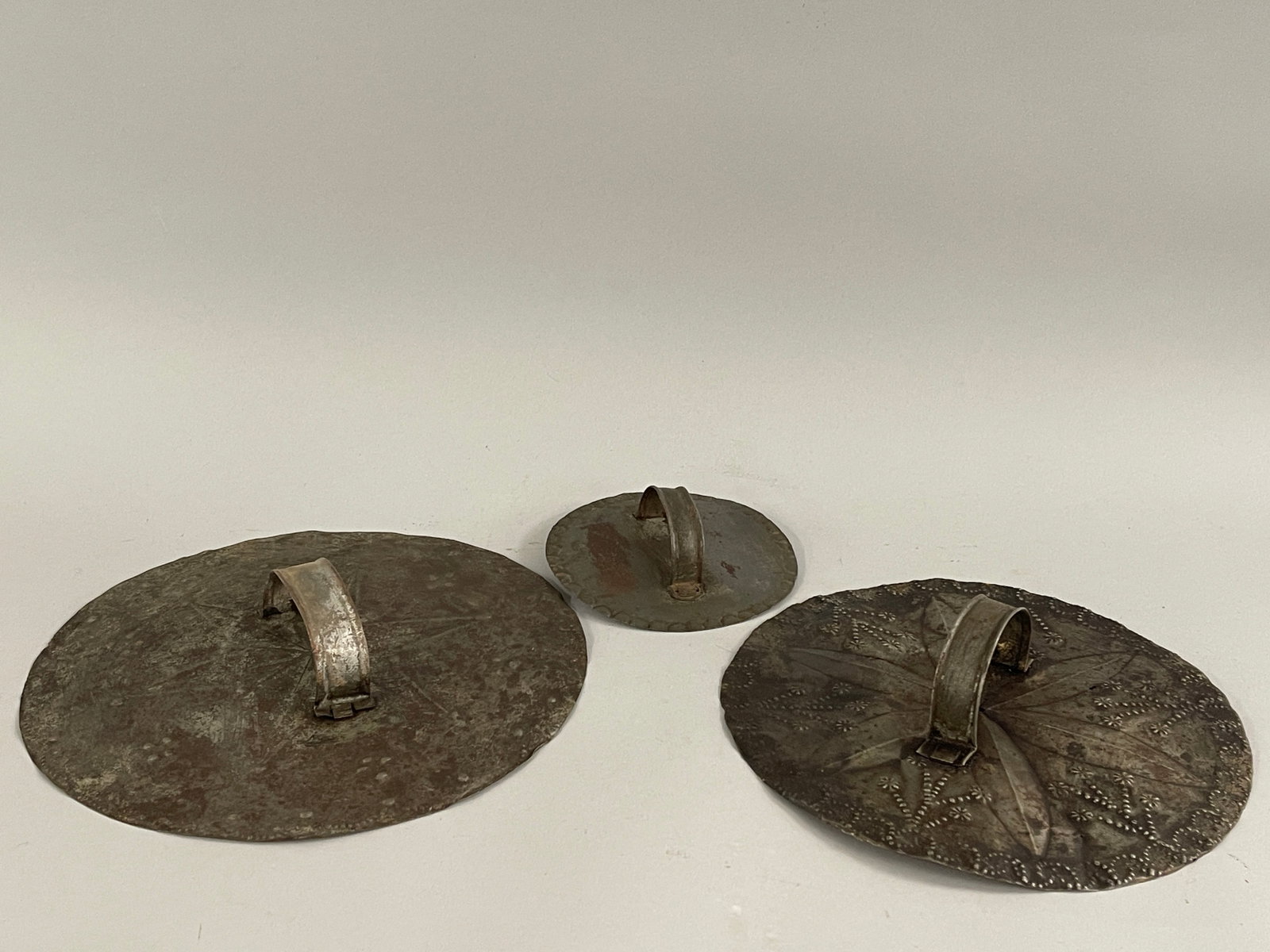 TIN DECORATED POT LIDS - 2