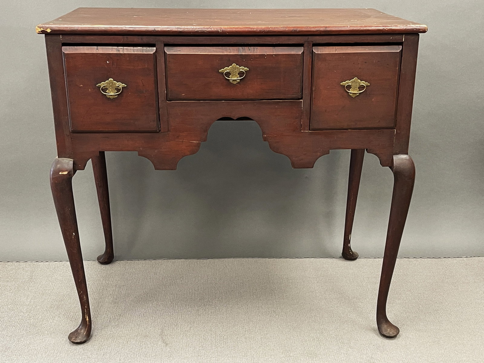 RARE PAINTED QA LOWBOY C. 1740-60 (1 of 10)