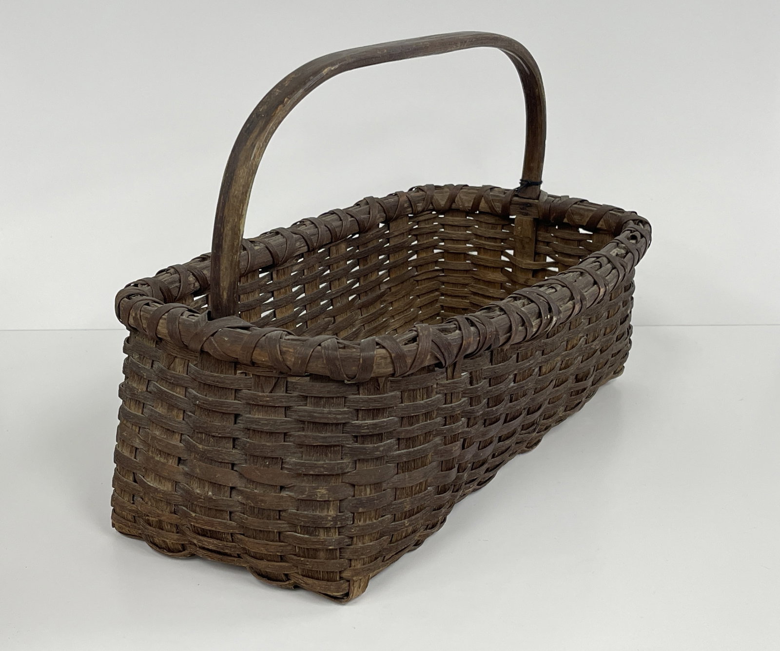 19TH C SHAKER RECTANGULAR UTILITY BASKET - 4