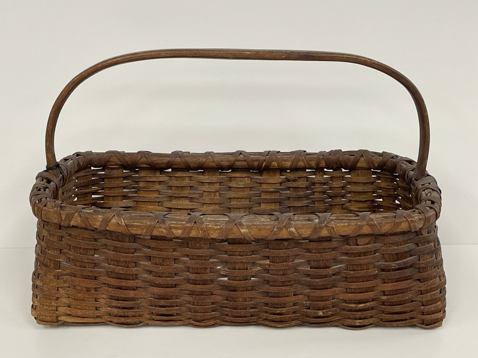 19TH C SHAKER RECTANGULAR UTILITY BASKET - 5