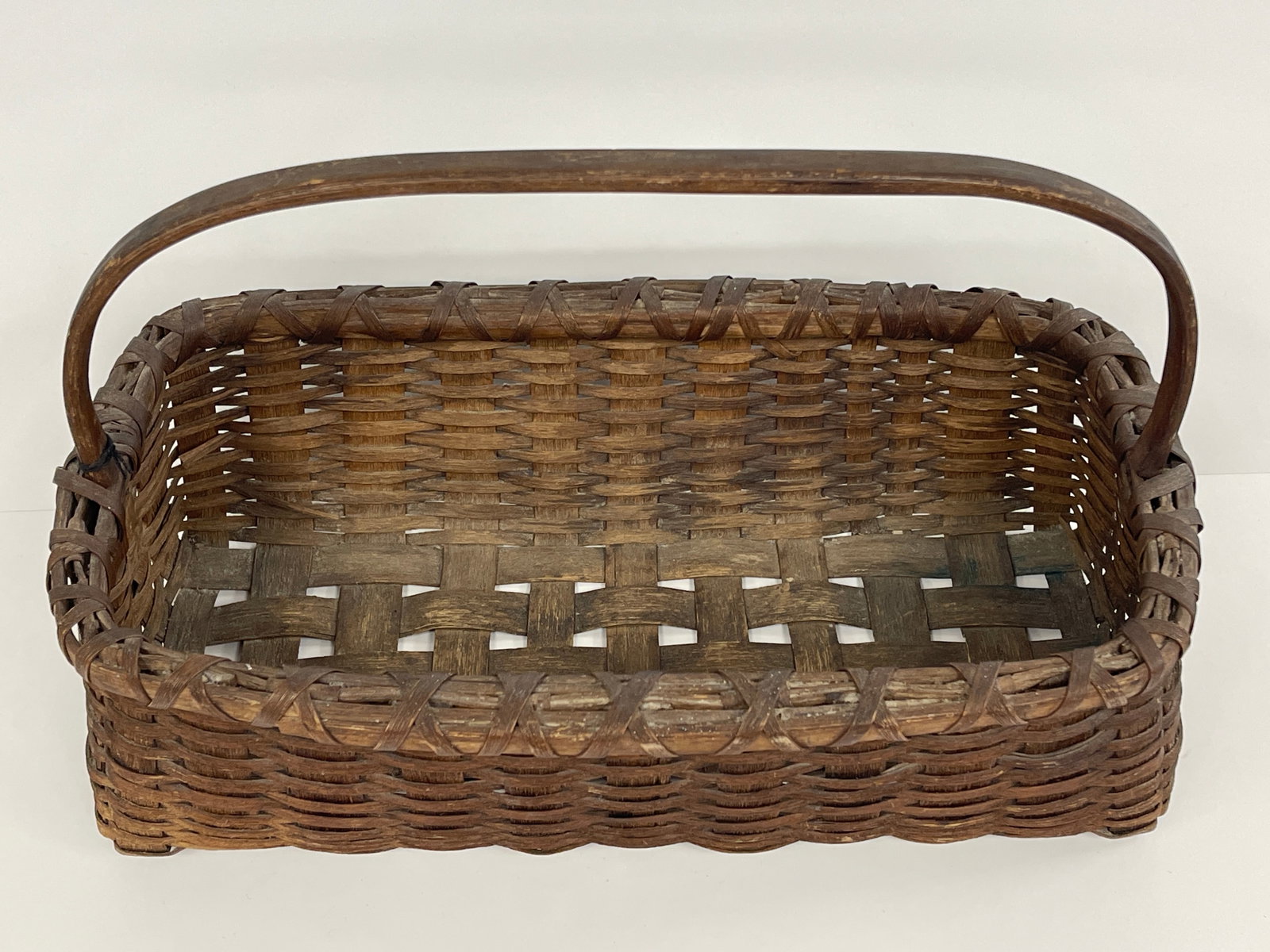 19TH C SHAKER RECTANGULAR UTILITY BASKET - 6