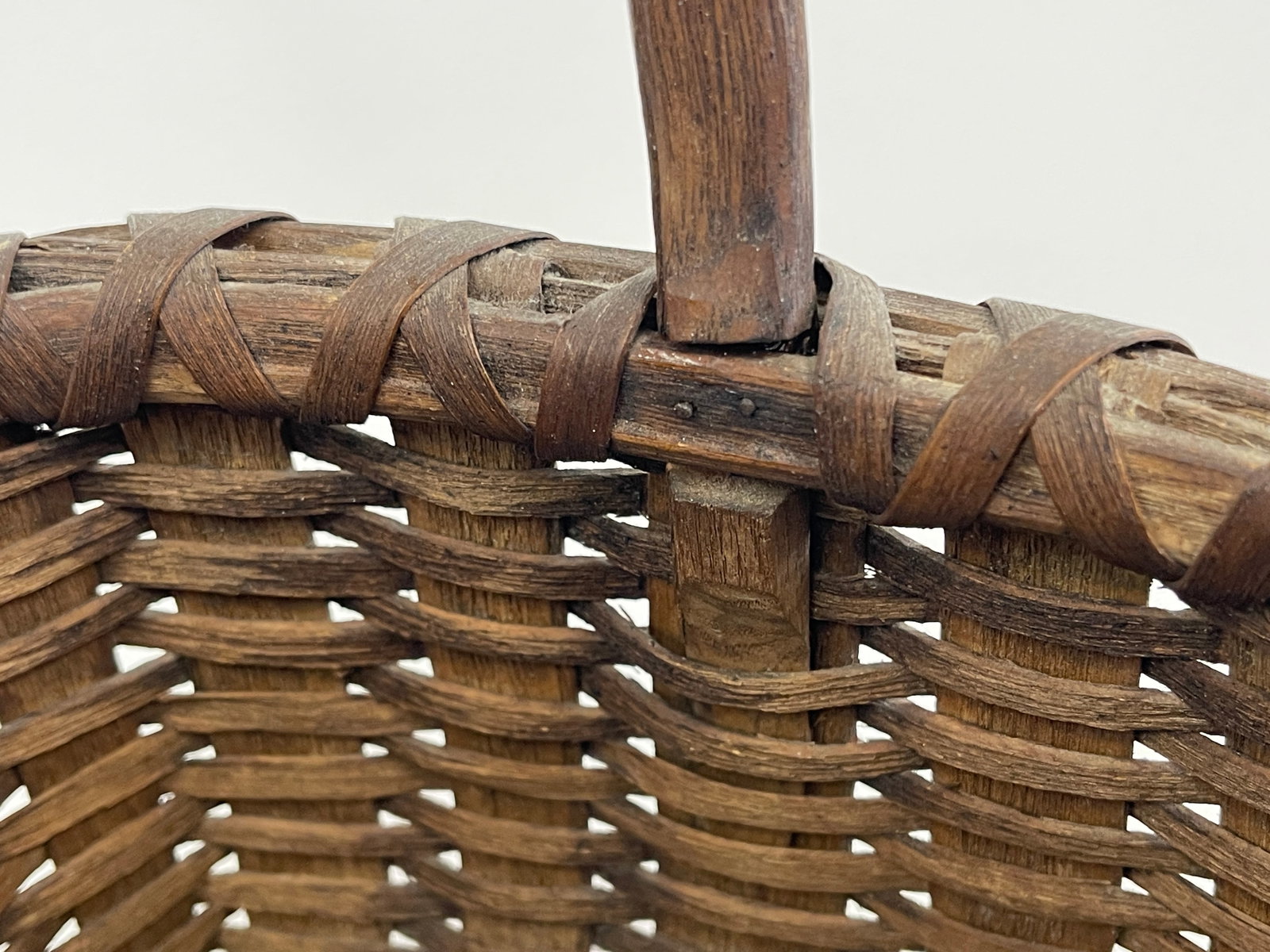 19TH C SHAKER RECTANGULAR UTILITY BASKET - 7