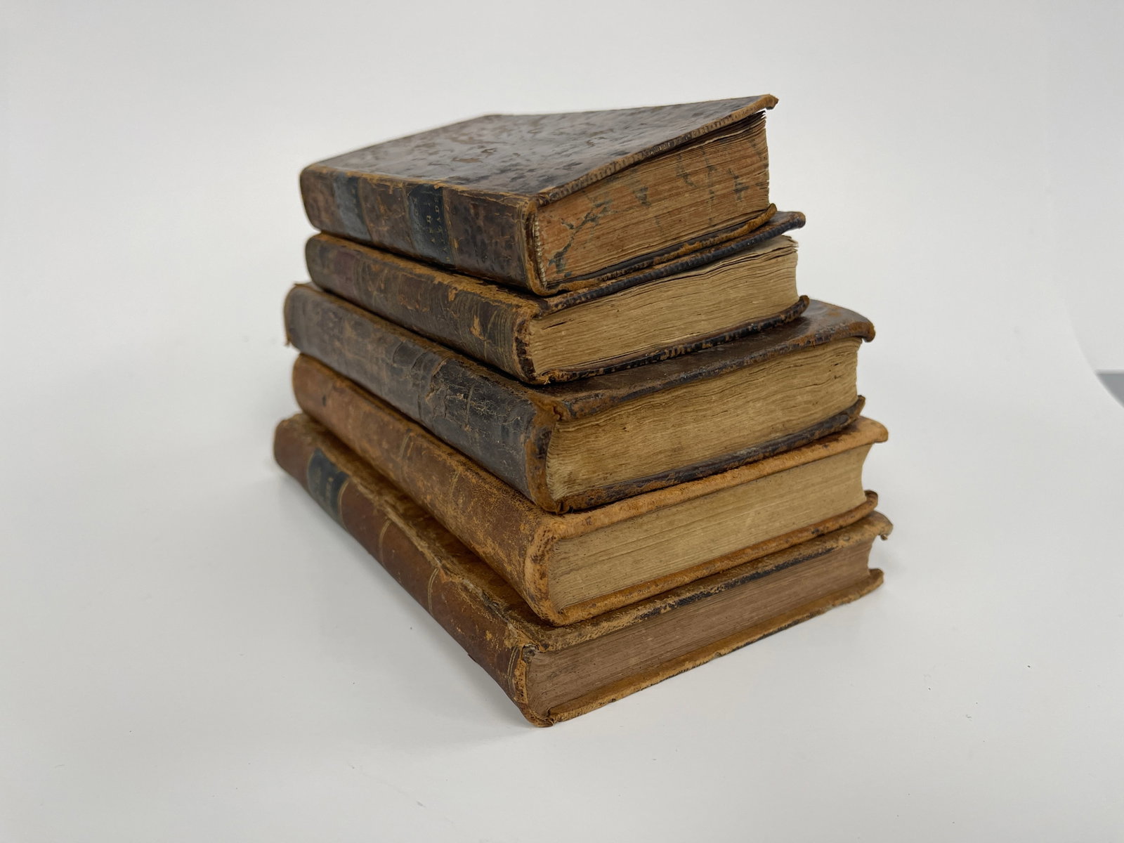 FIVE 19TH C LEATHER BOOKS - 2