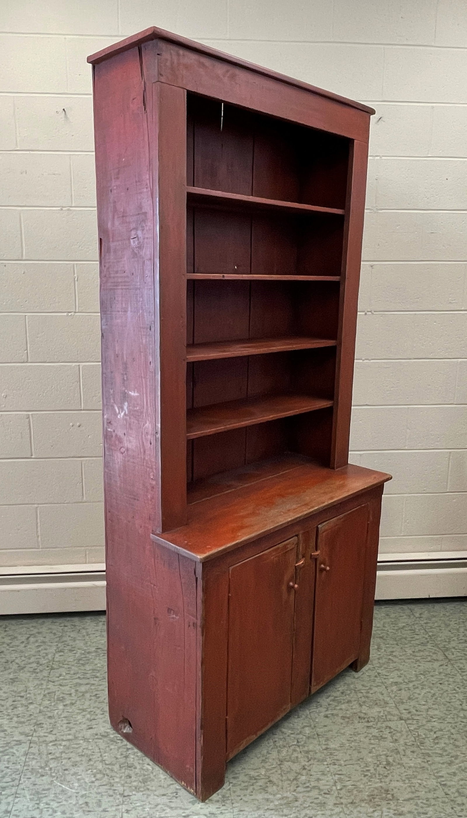 RED STEPBACK CUPBOARD - 11