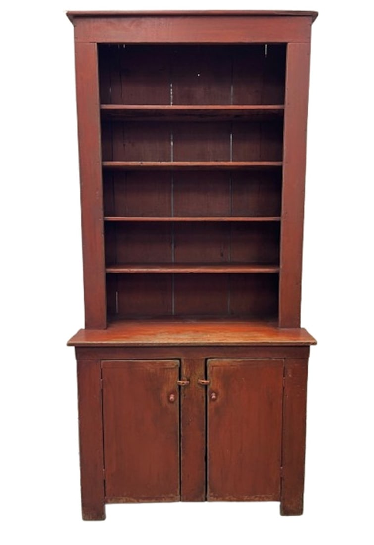 RED STEPBACK CUPBOARD (1 of 11)