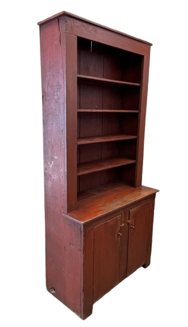 RED STEPBACK CUPBOARD - 4