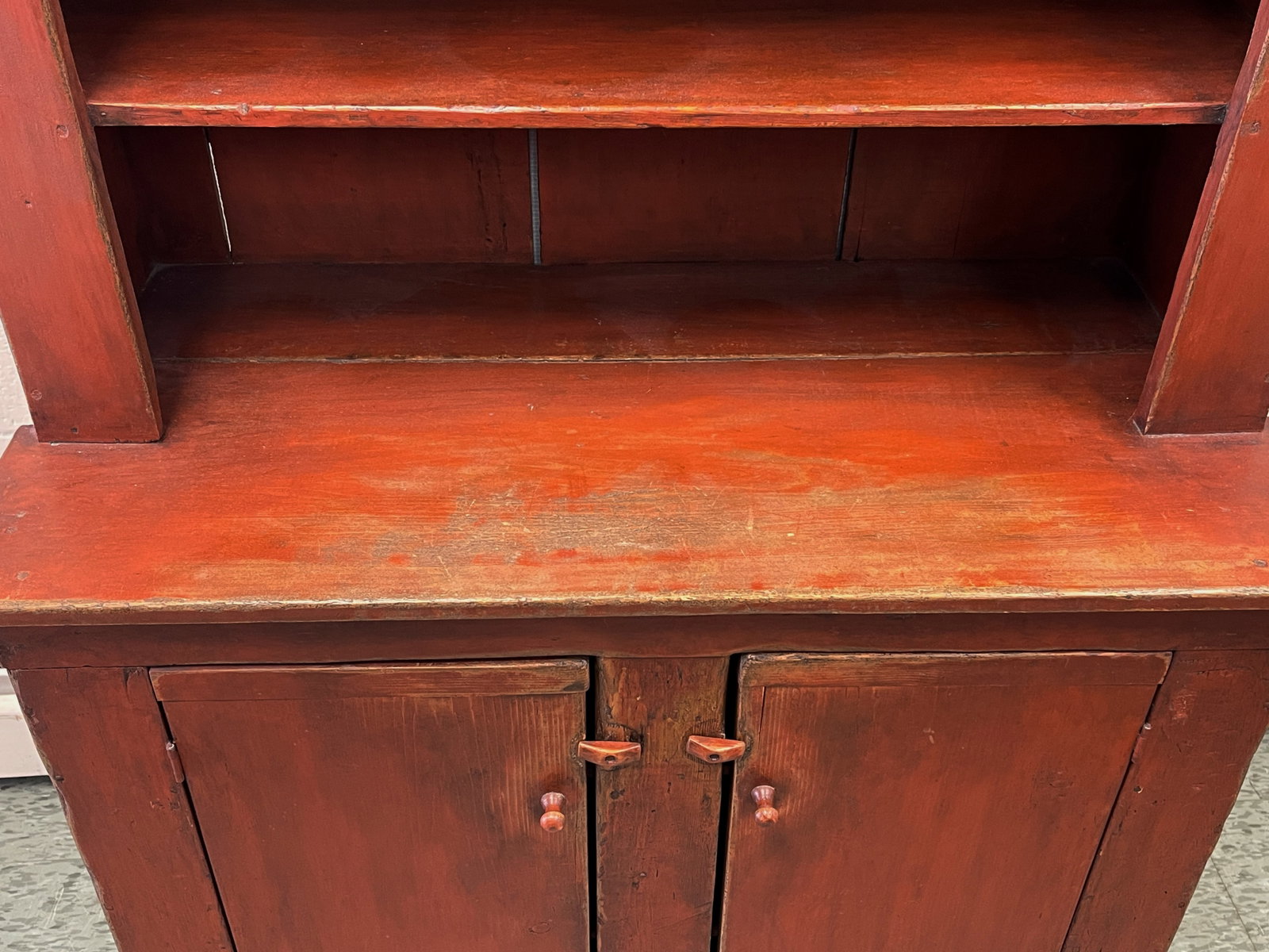 RED STEPBACK CUPBOARD - 7
