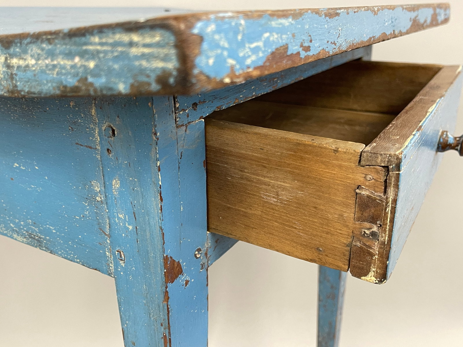 BLUE PAINTED SIDE TABLE - 3