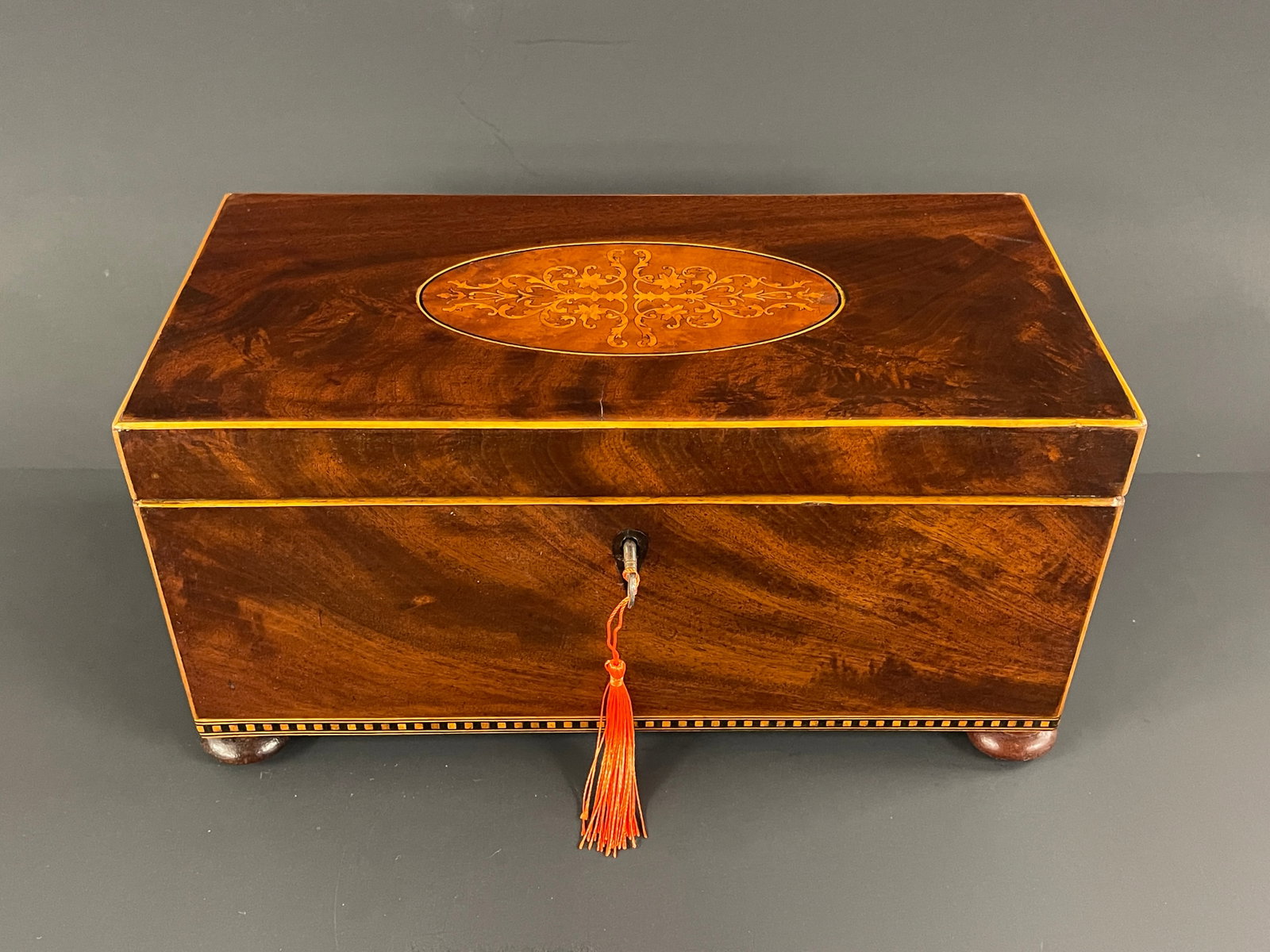 LARGE 19TH C TEA CADDY - 2