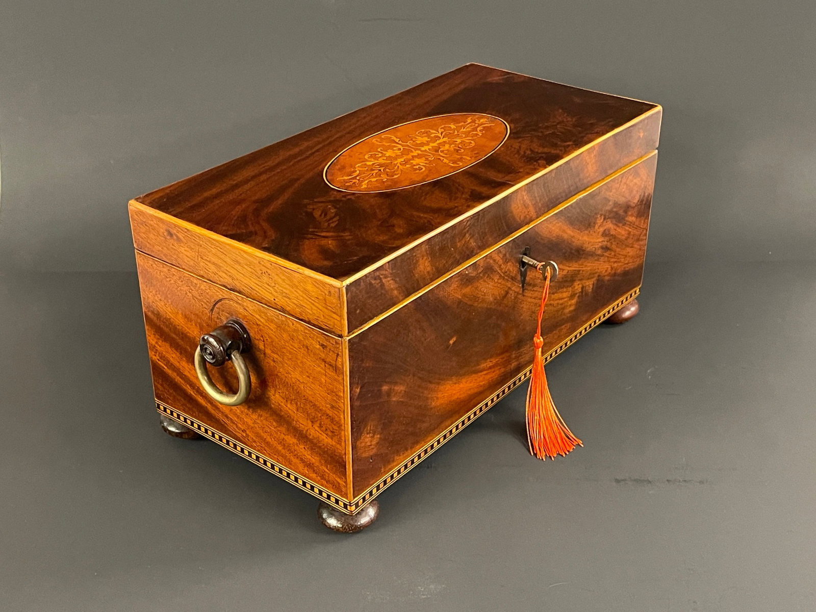 LARGE 19TH C TEA CADDY - 5
