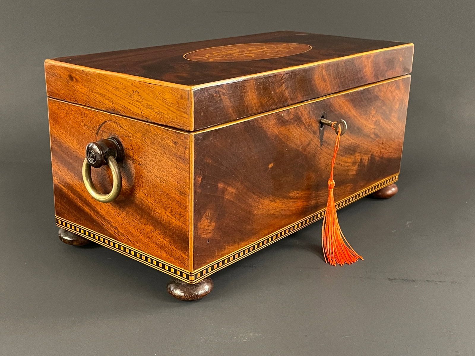 LARGE 19TH C TEA CADDY - 6