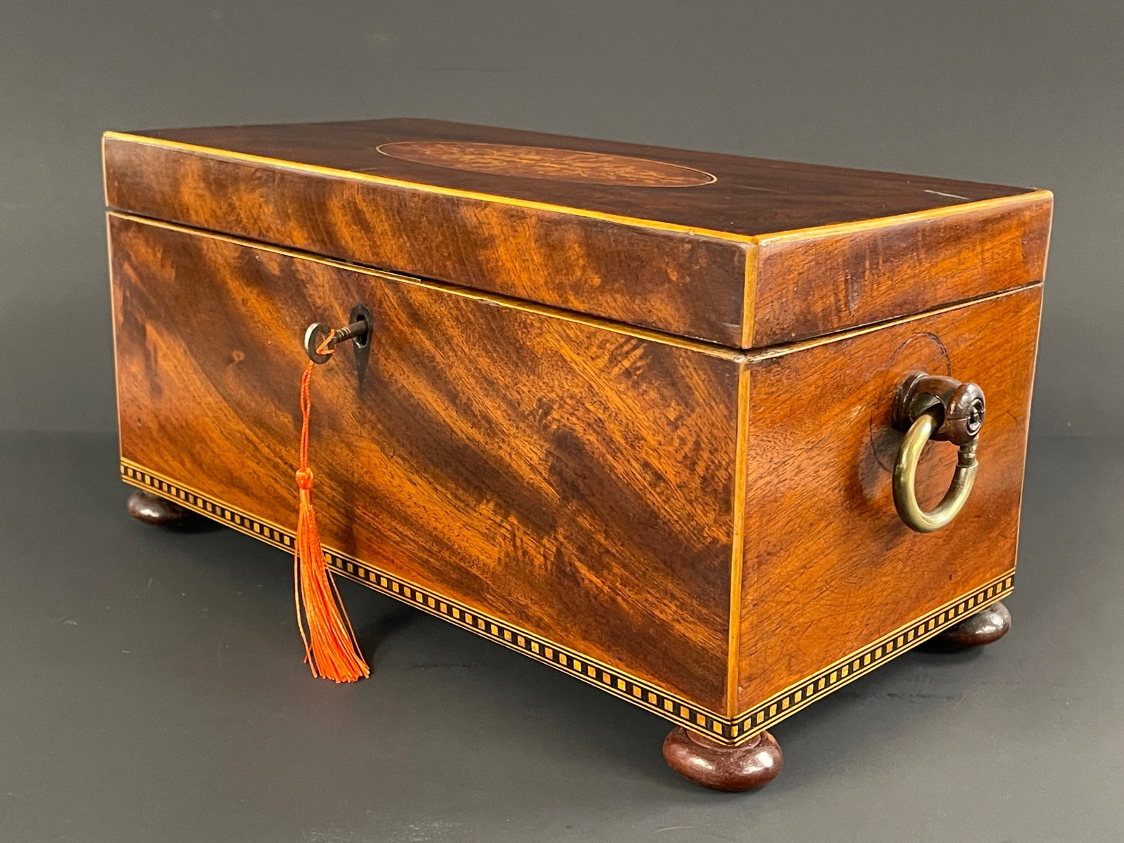 LARGE 19TH C TEA CADDY - 7