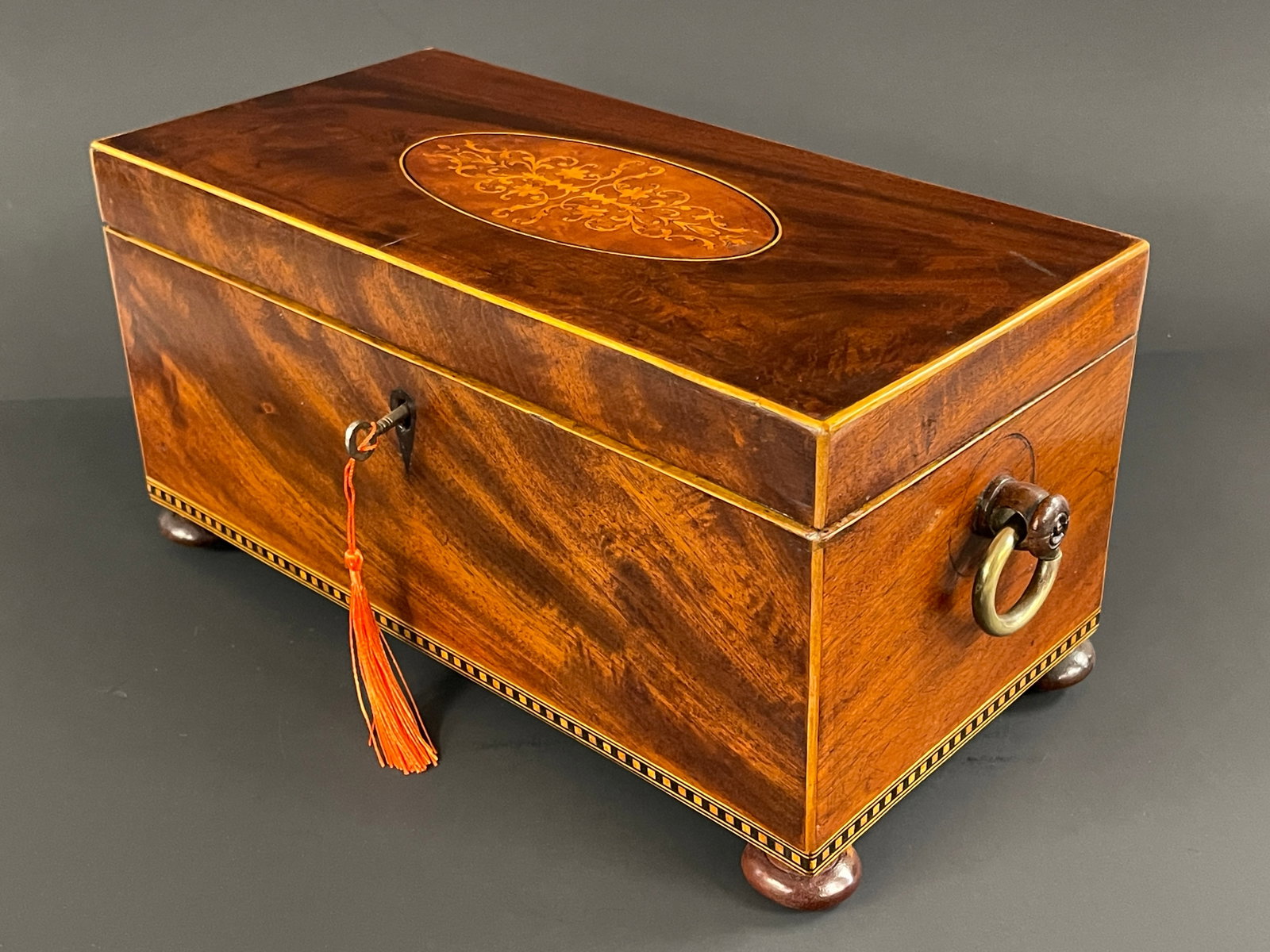 LARGE 19TH C TEA CADDY - 8