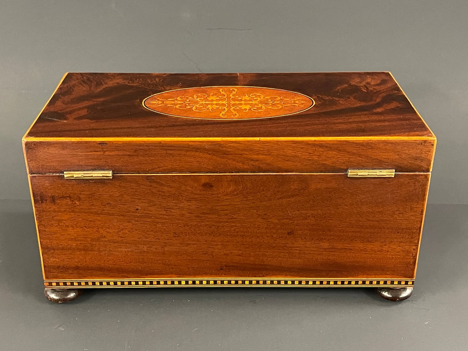 LARGE 19TH C TEA CADDY - 9