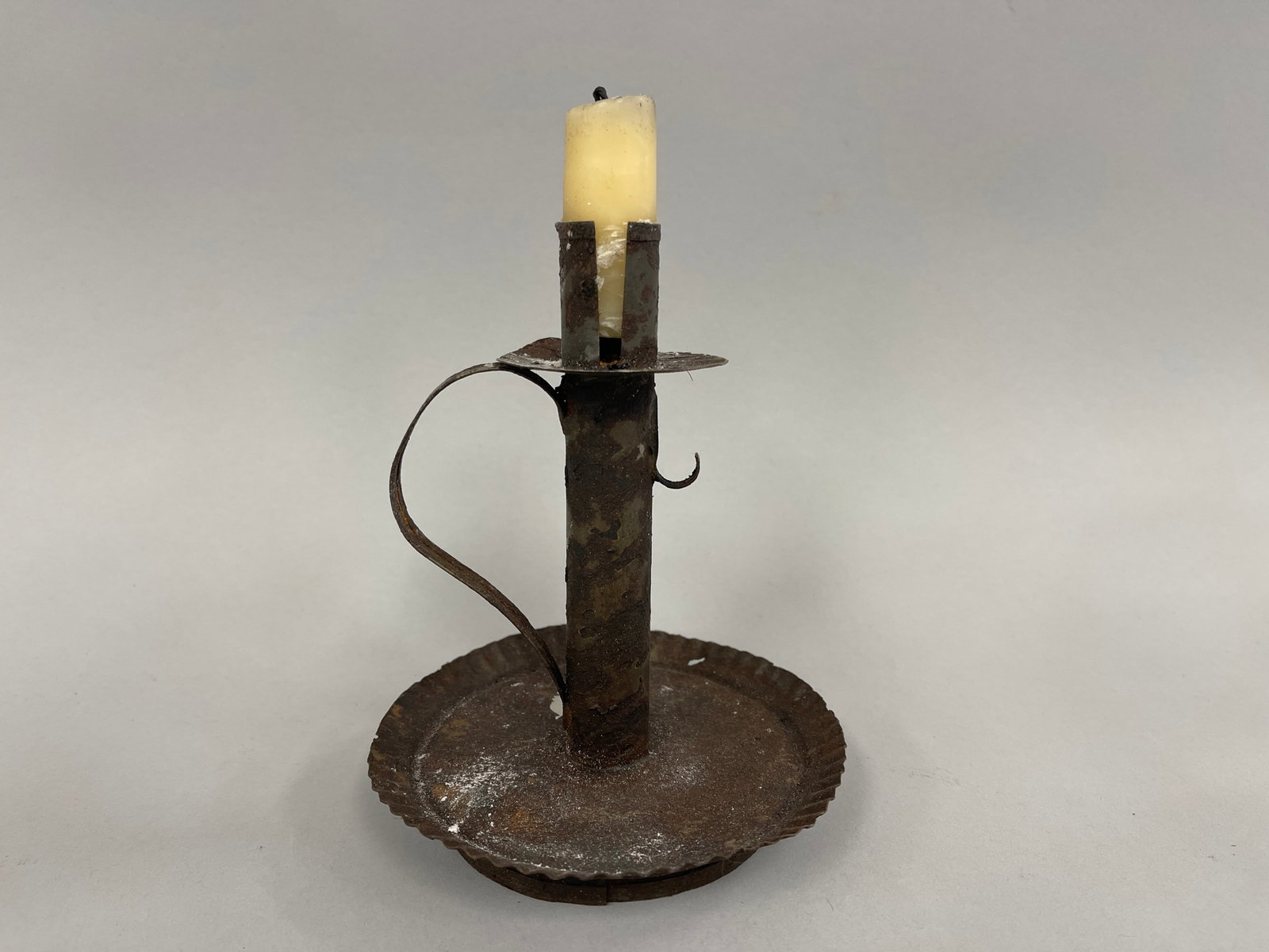 VERY UNUSUAL TIN CANDLESTICK: VERY UNUSUAL TIN CANDLESTICK
